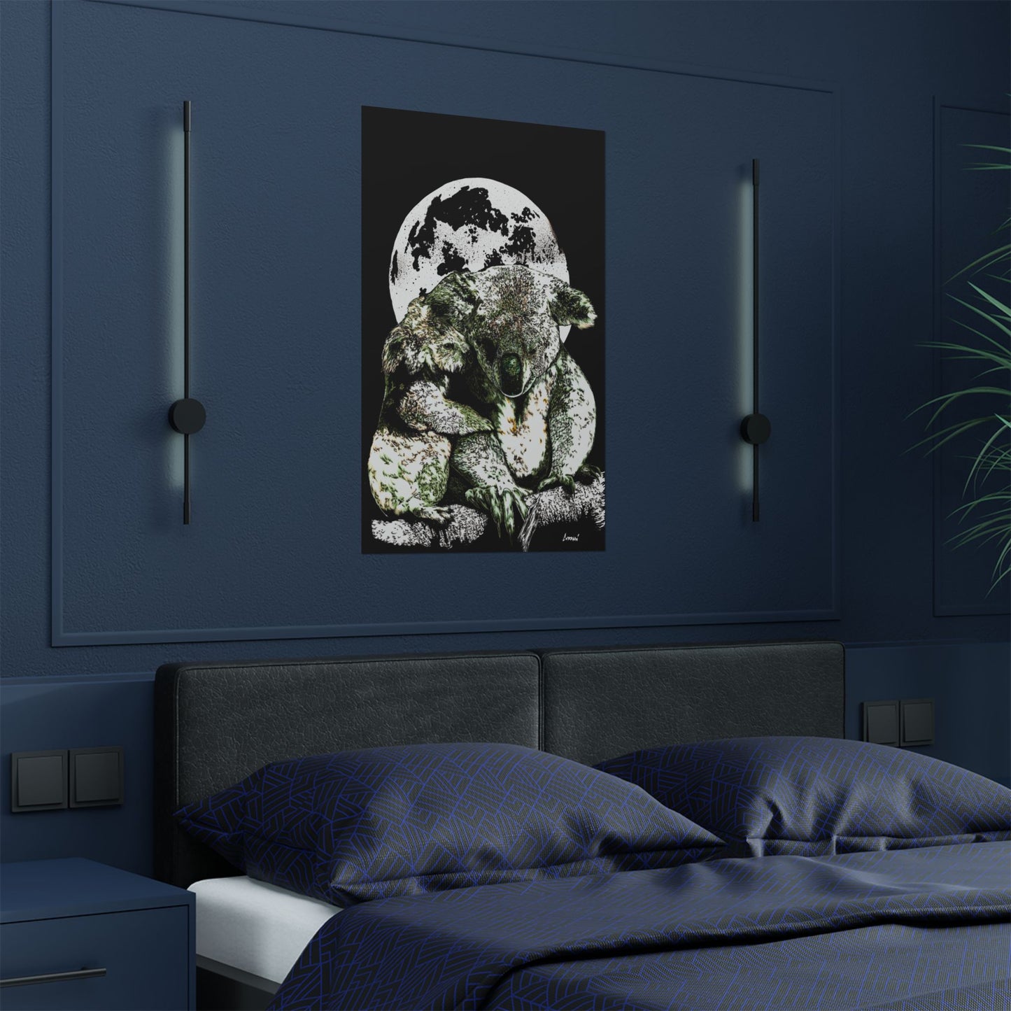 Koala Moon Satin Poster - 300gsm Wall Art for Animal Lovers