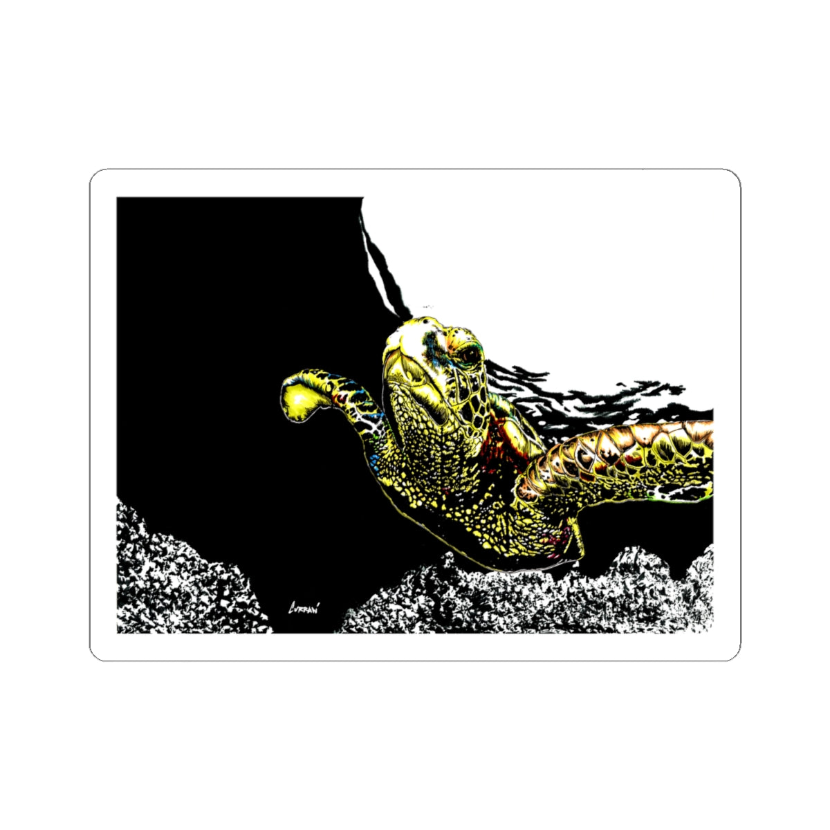 Ocean Turtle Kiss-Cut Stickers | Vibrant Sea Life Decor
