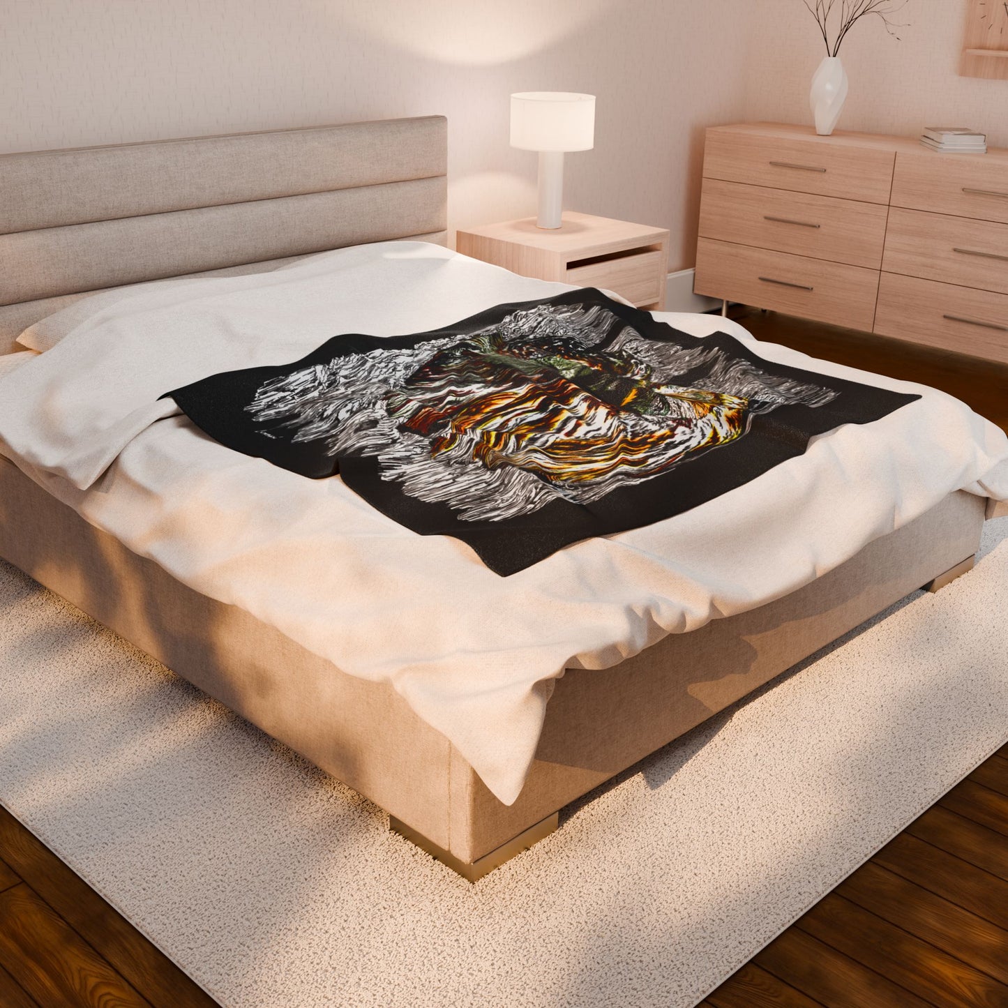 Cozy Owl Velveteen Plush Blanket with Artistic Design
