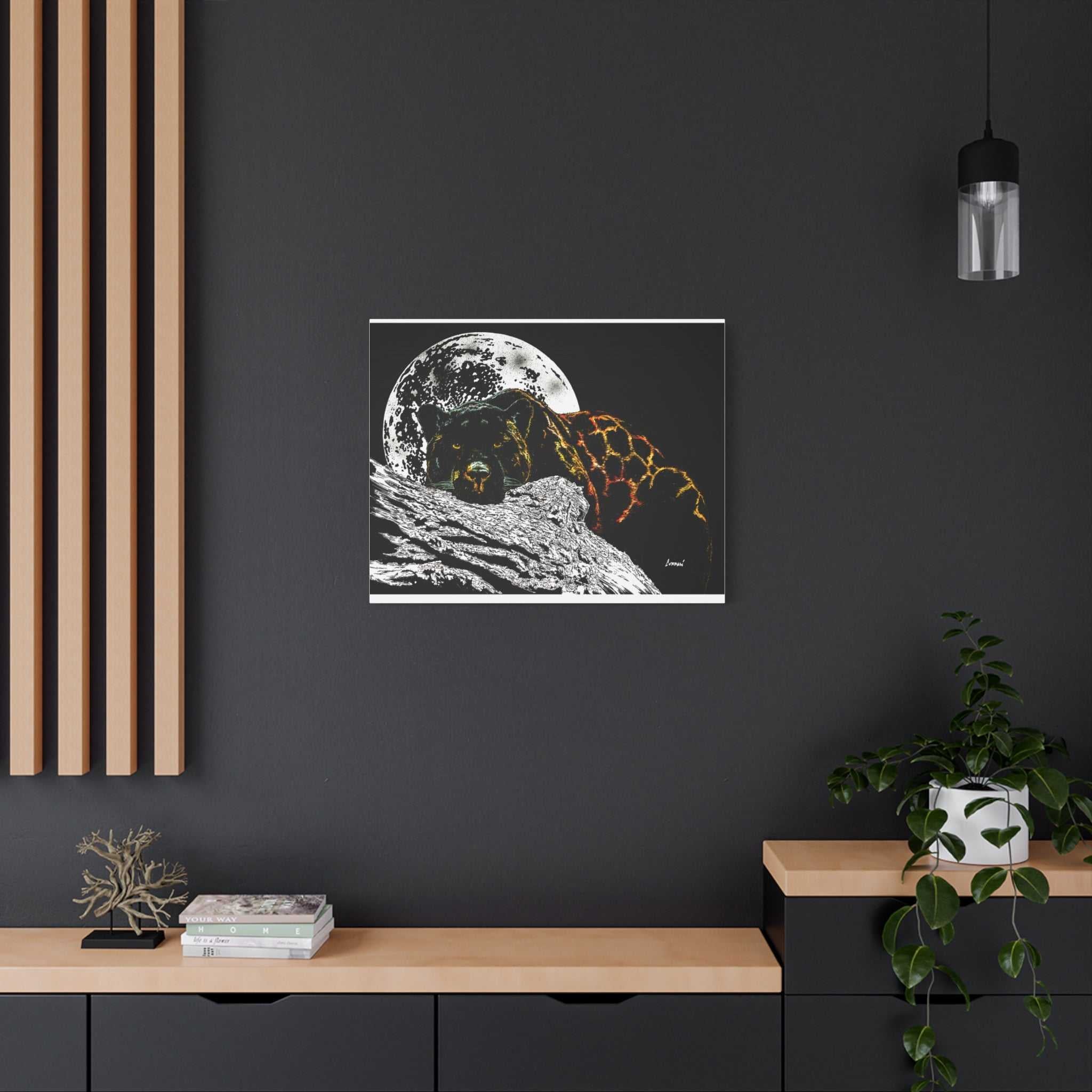 Panther in the Moonlight Print of my Original hand drawn art