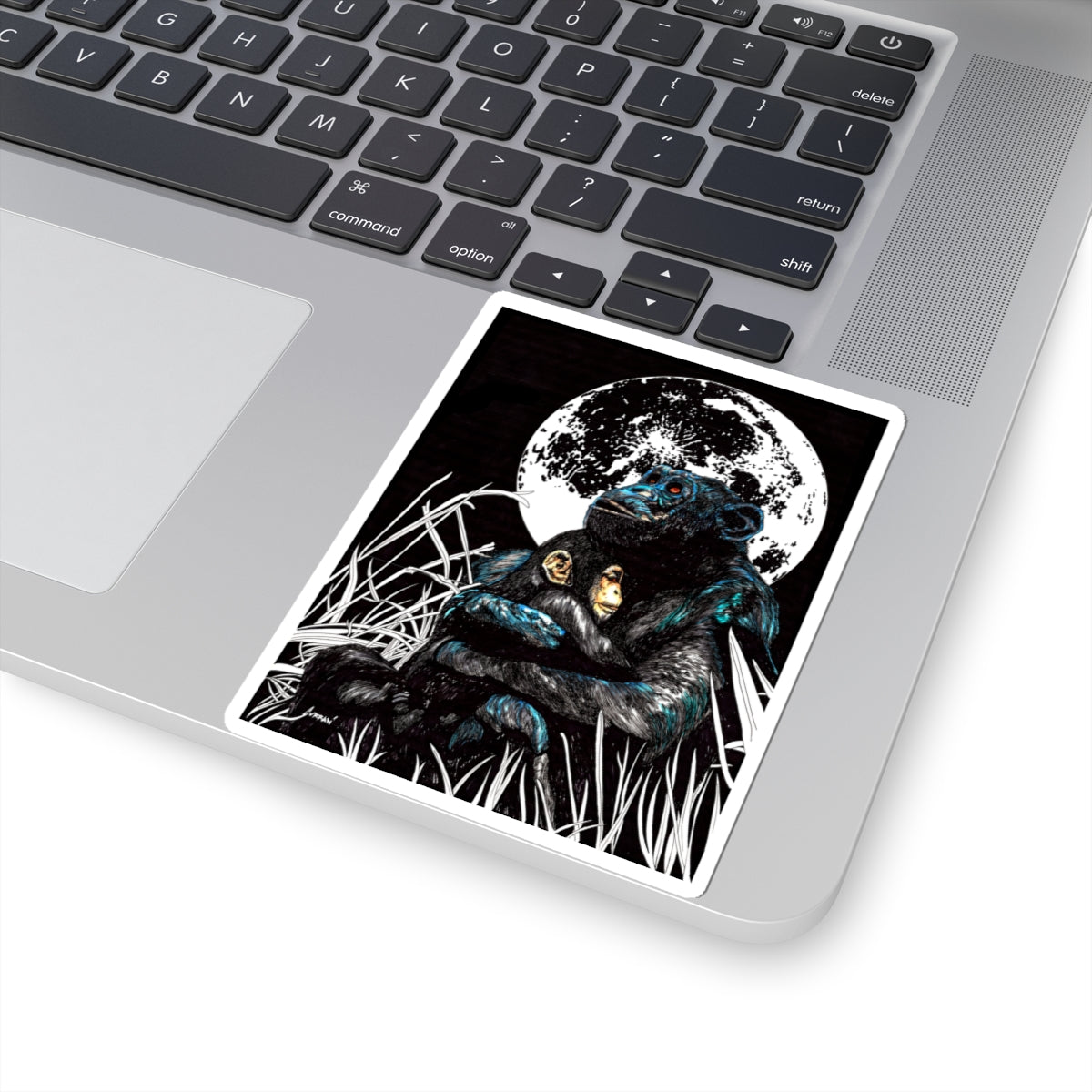 Moonlit Affection Monkey Kiss-Cut Stickers - Perfect for Animal Lovers