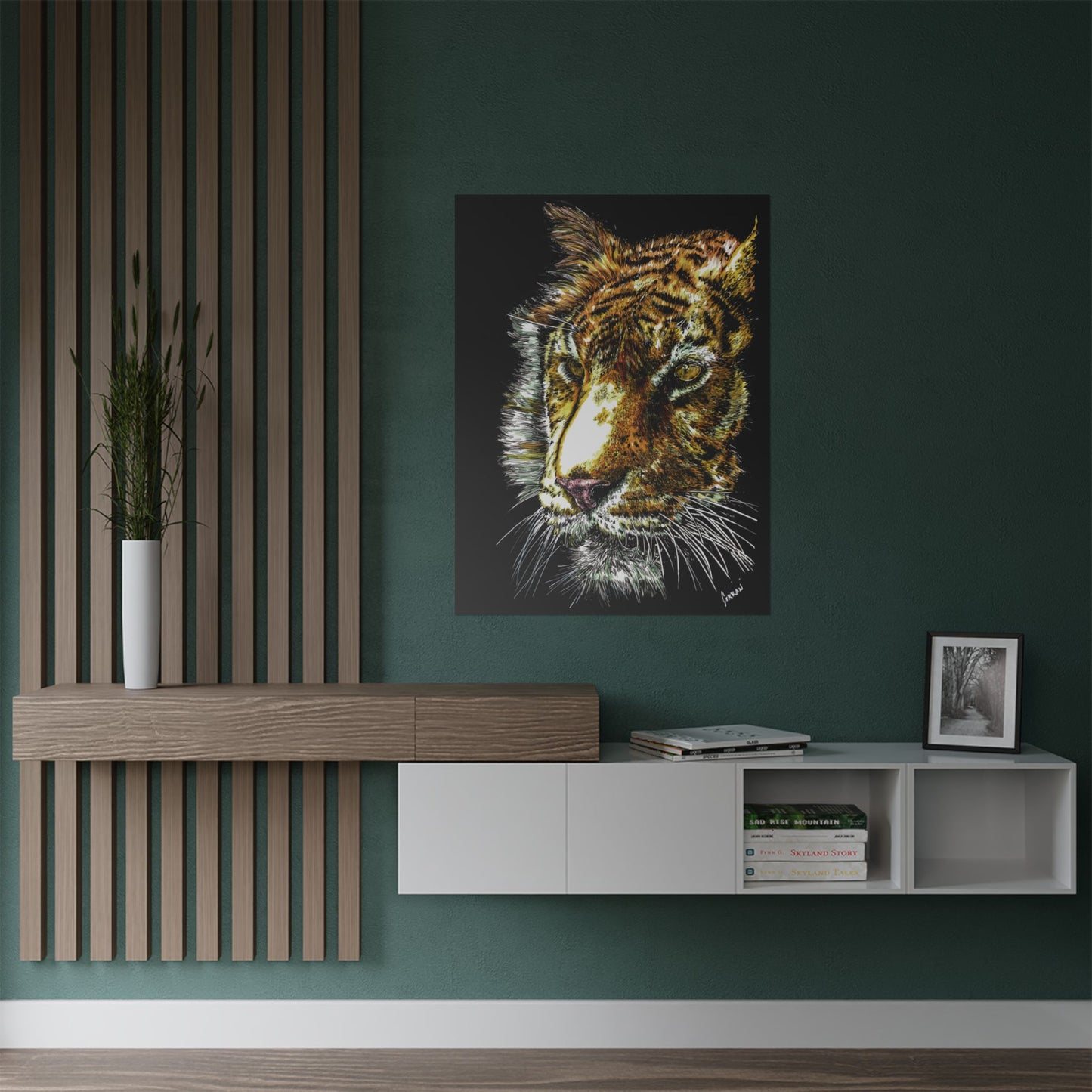 Majestic Tiger Satin Poster (300gsm) - Vibrant Wildlife Wall Art for Home Decor