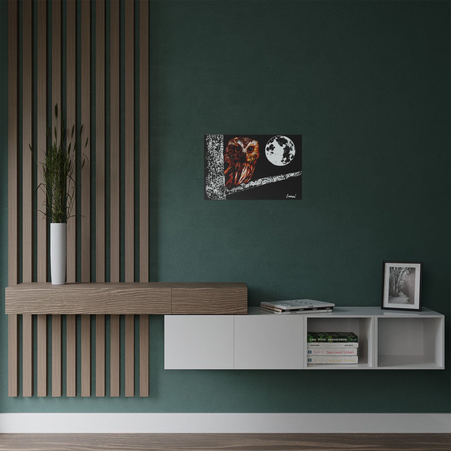 Mystical Owl Satin Poster | 300gsm Wall Art for Nature Lovers