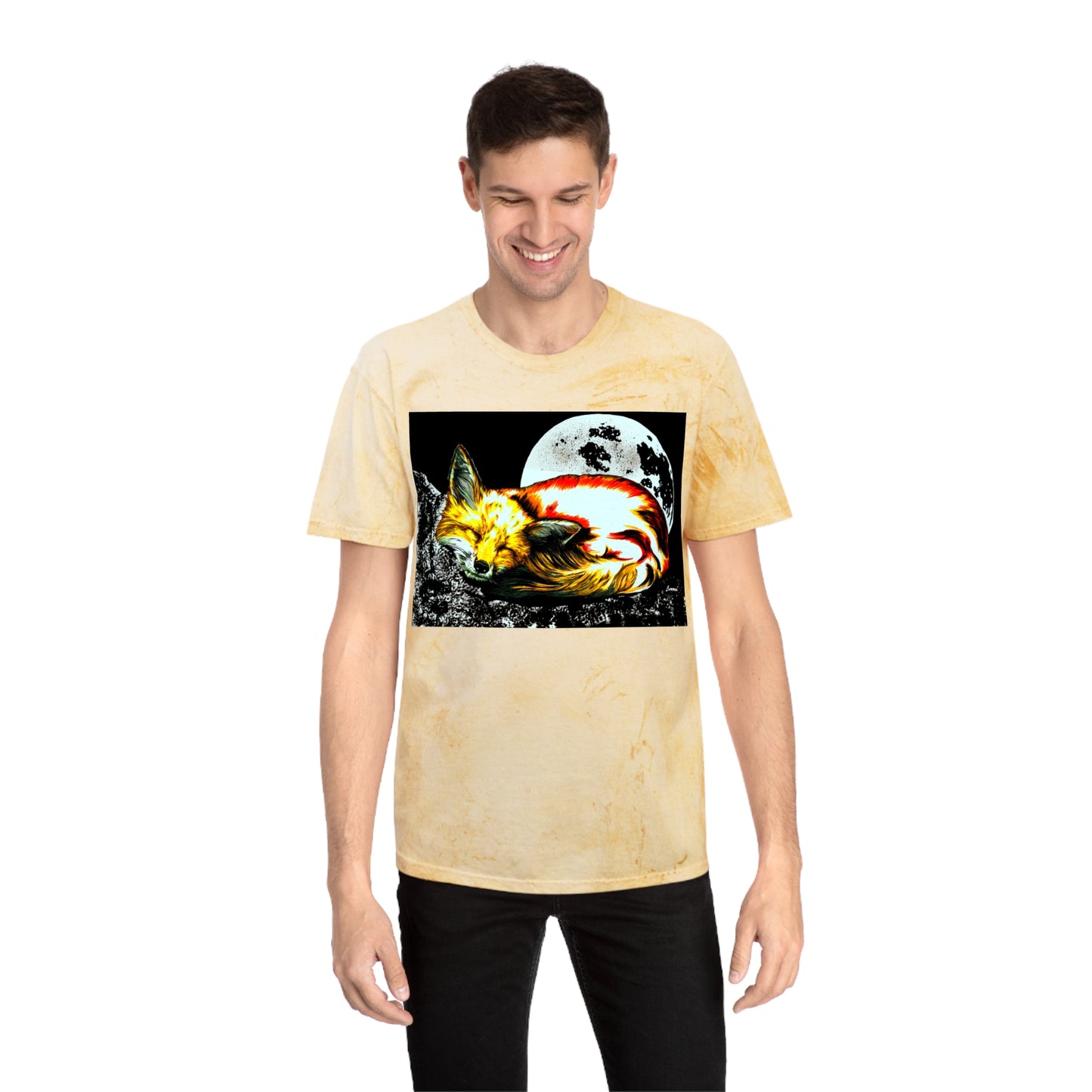Red Fox Unisex T Shirt with Color Blast Design