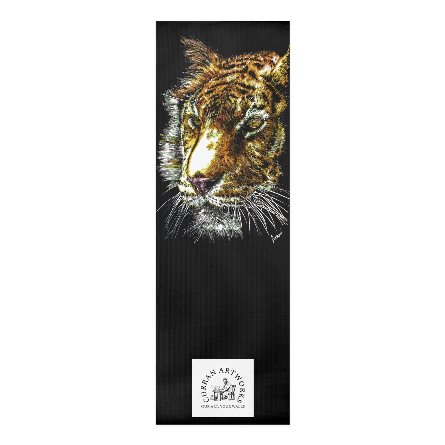 Tiger Yoga Mat, Hand-Drawn Mat, Artistic Yoga Mat, Wildlife Yoga Mat, Tiger Art Mat, Unique Yoga Mat, Handmade Yoga Mat, Yoga Gift