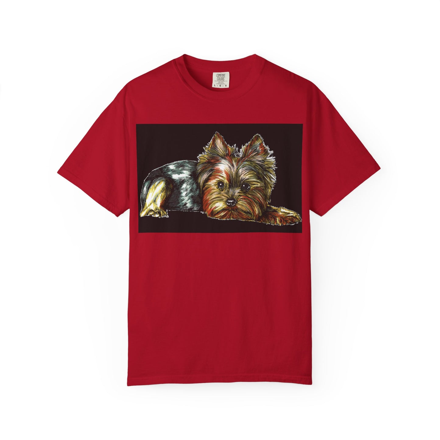 Yorkie Terrier Unisex Garment-Dyed T-Shirt – Original Hand-Drawn Art