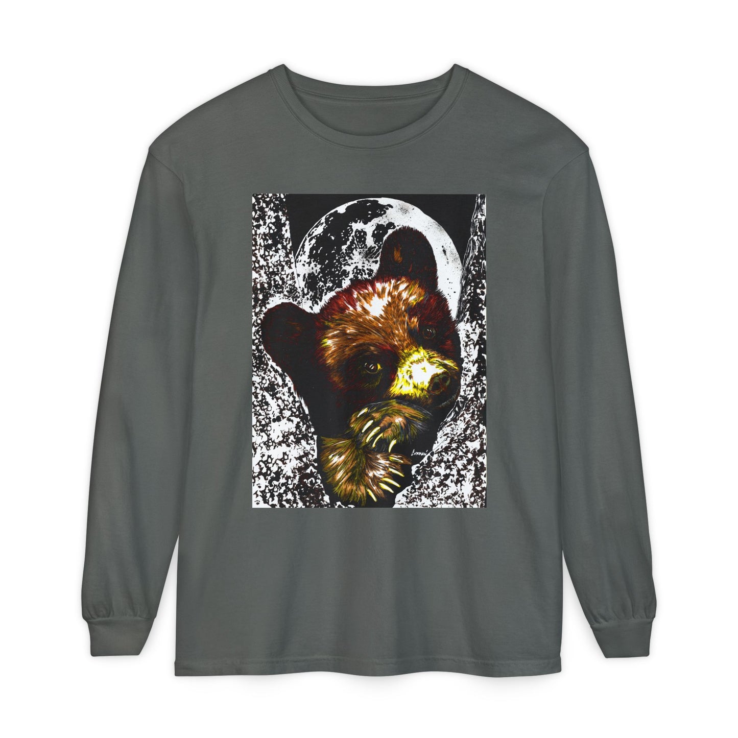 Moonlit Brown Bear Cub Unisex Long Sleeve T Shirt