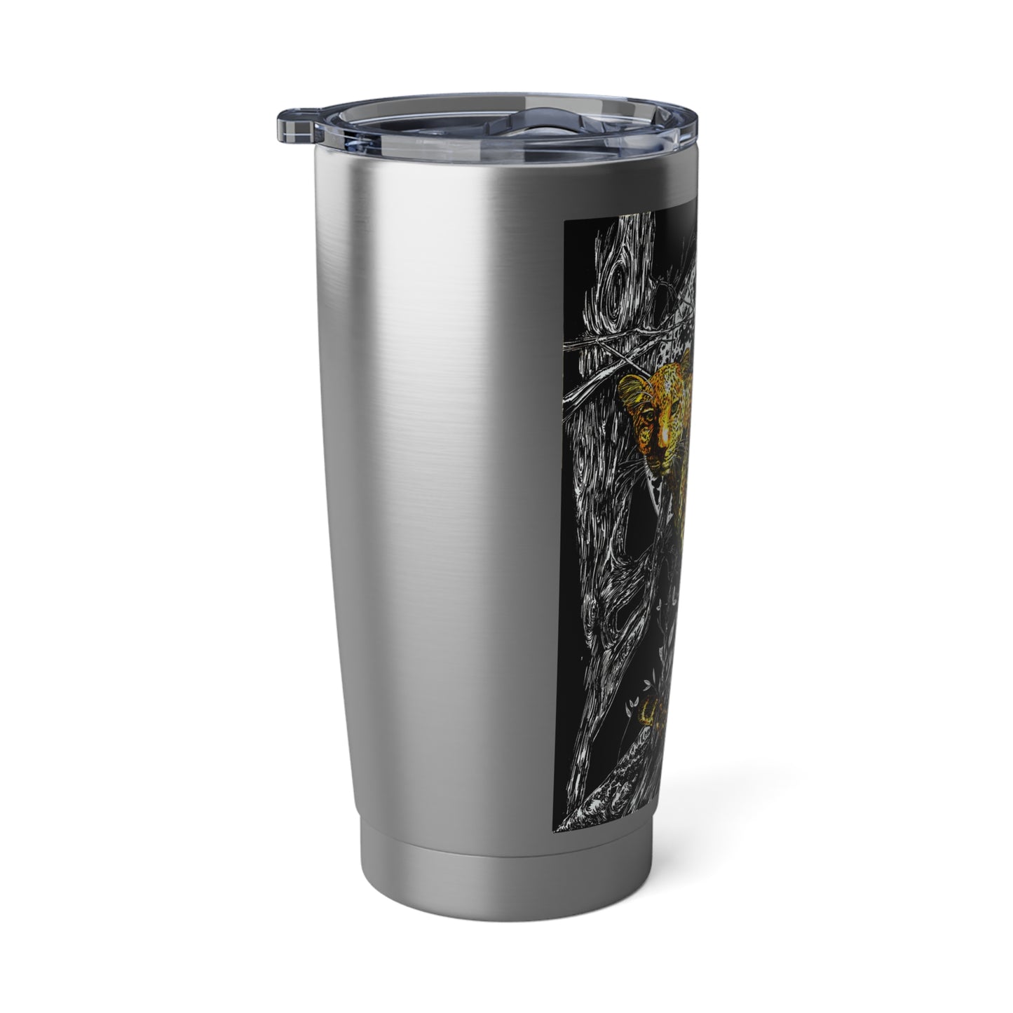 Cheetah Tumbler, 20oz Travel Mug, Hand Drawn Design