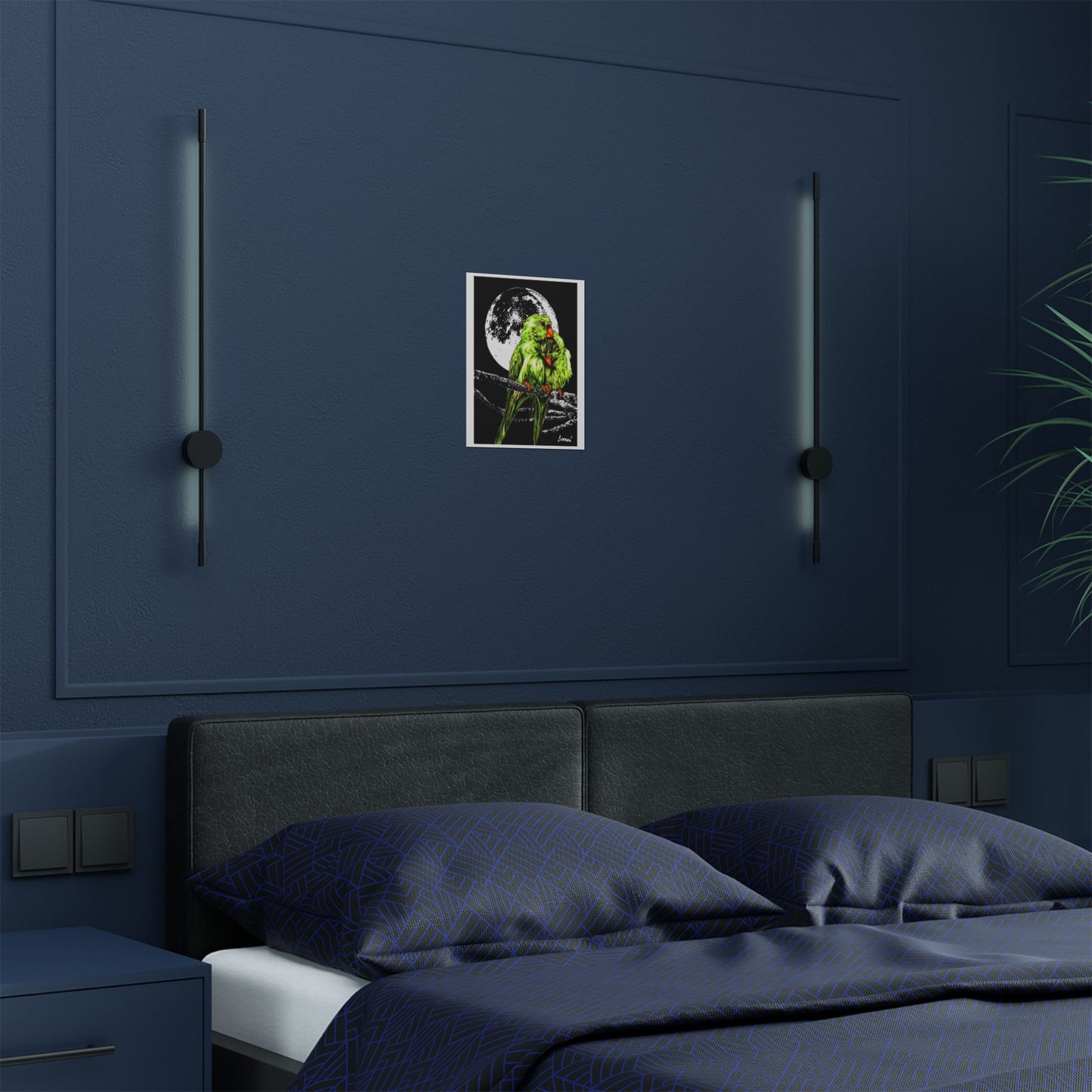 Vibrant Lovebirds Satin Poster - 300gsm Wall Art