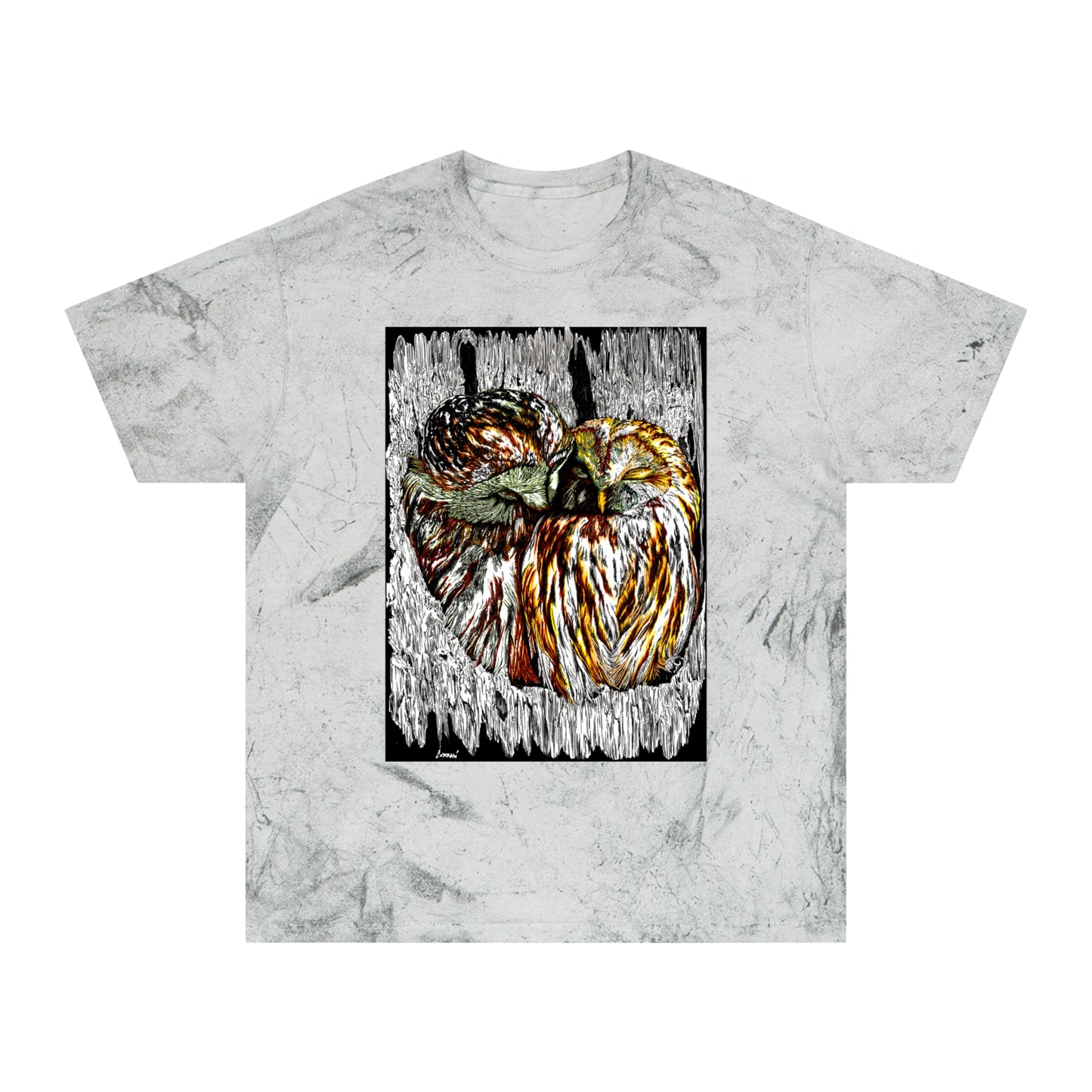 Two Owls in a Tree T-Shirt Original Hand Drawn Art