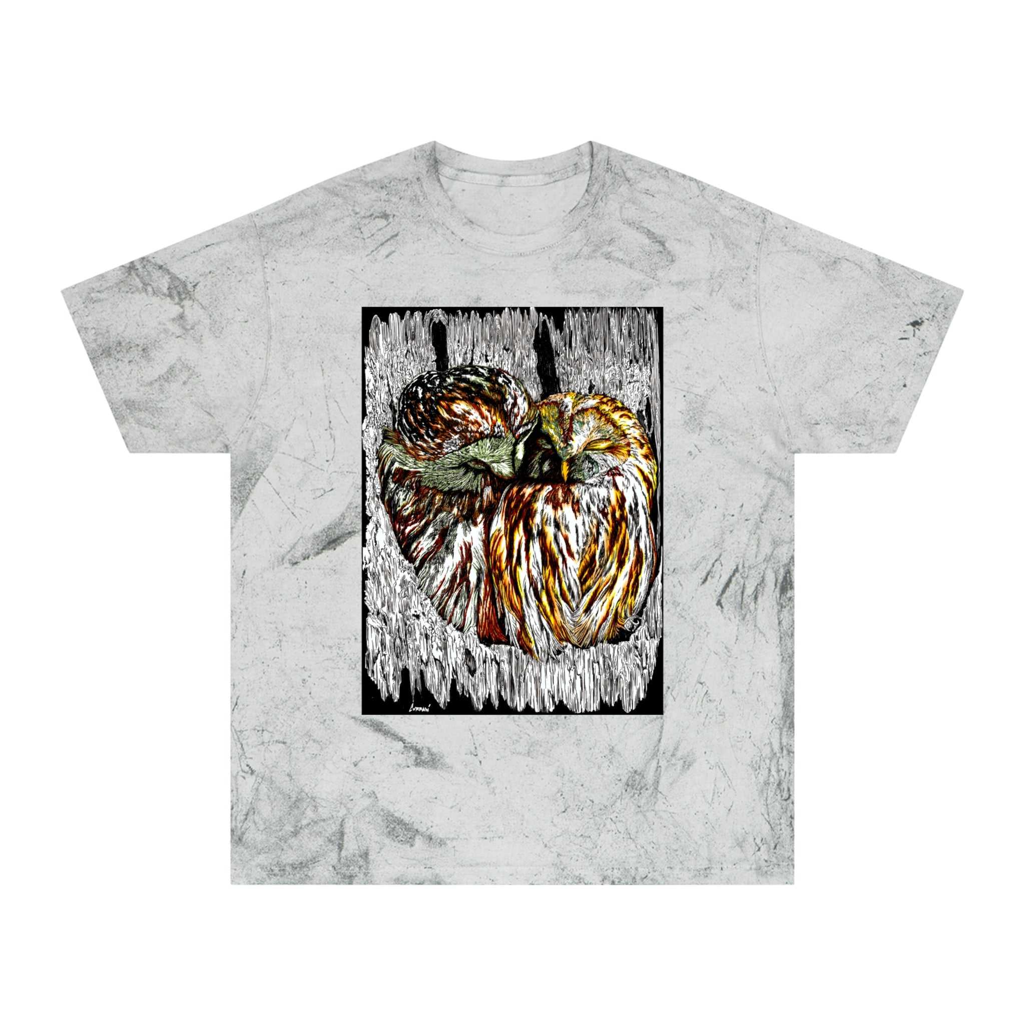 Two Owls in a Tree T-Shirt Original Hand Drawn Art
