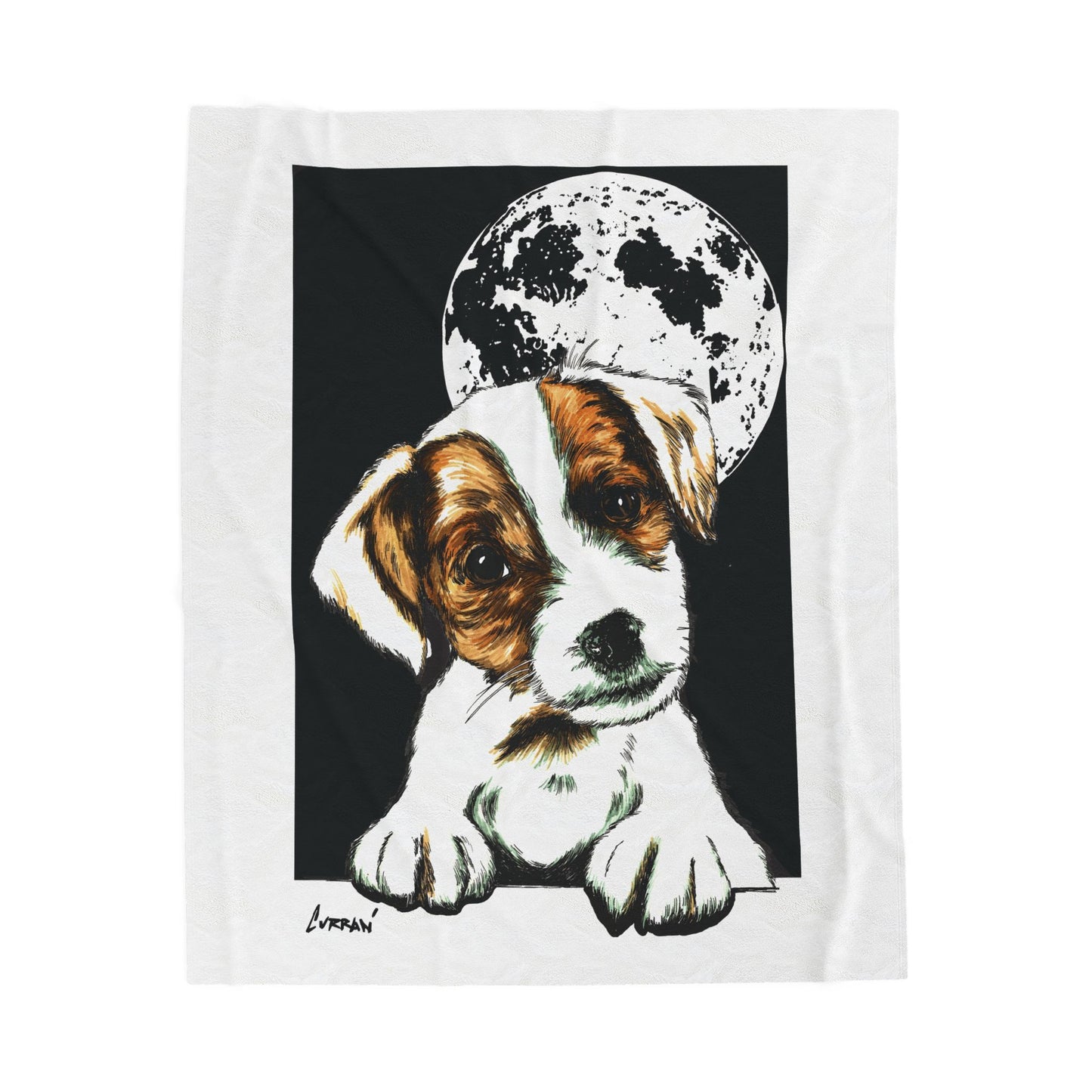 Adorable Beagle Moon Velveteen Plush Blanket