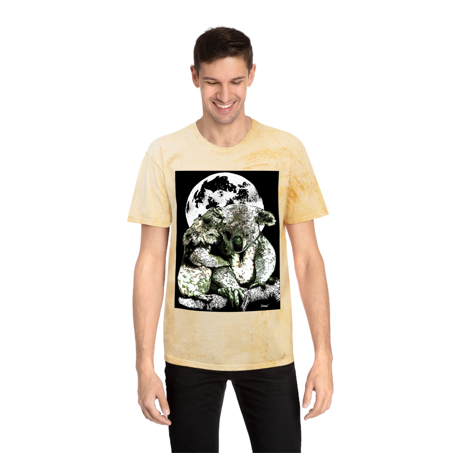Two Koalas Color Blast T Shirt Original Hand Drawn Art