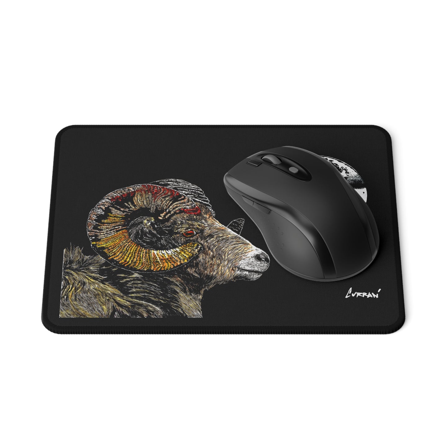 Ram & Moon Design Artistic Non-Slip Gaming Mouse Pad