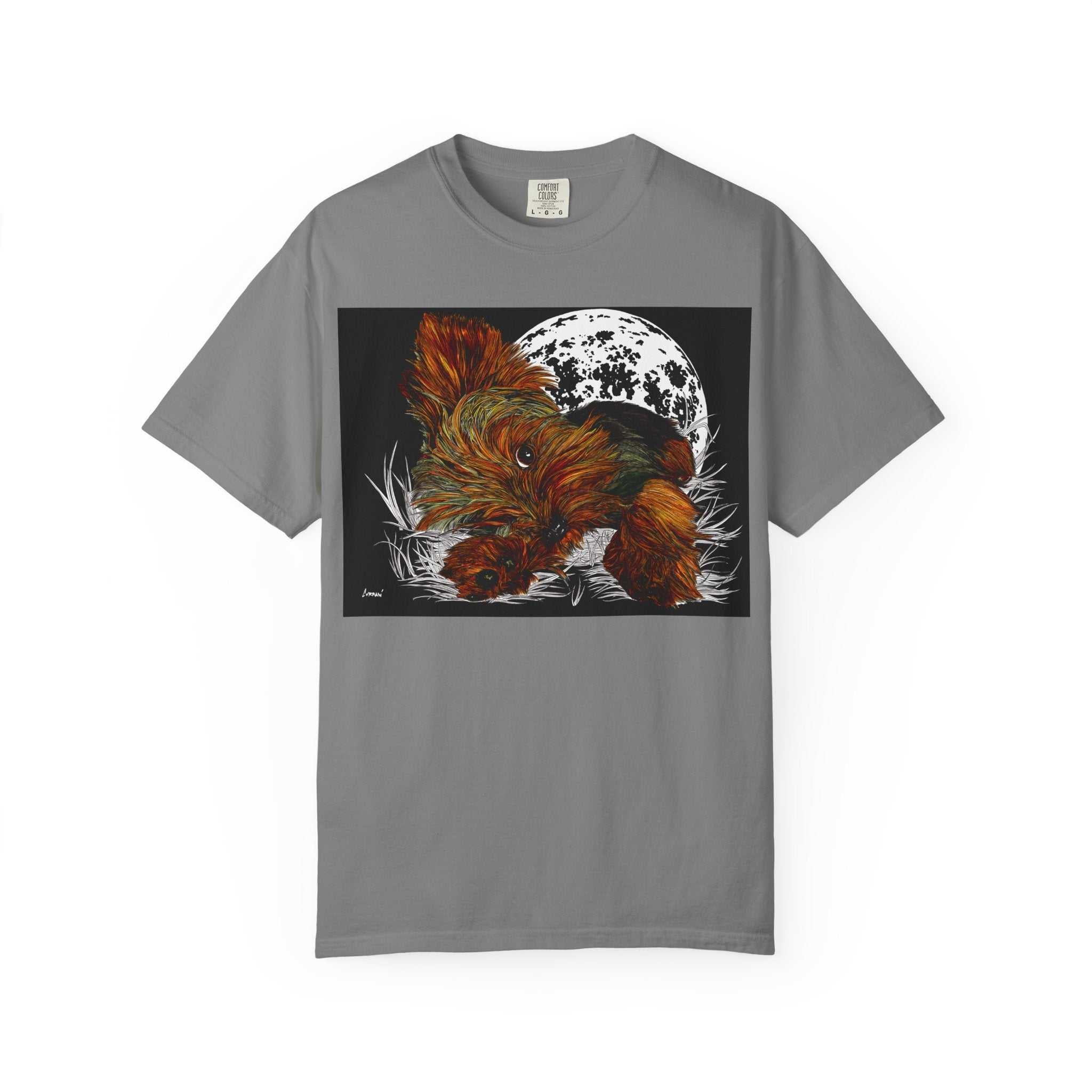 The perfect blend of style and comfort with our Yorkie Terrier 1 Unisex Garment-Dyed T-Shirt featuring original hand-drawn art. Stand out from the rest!