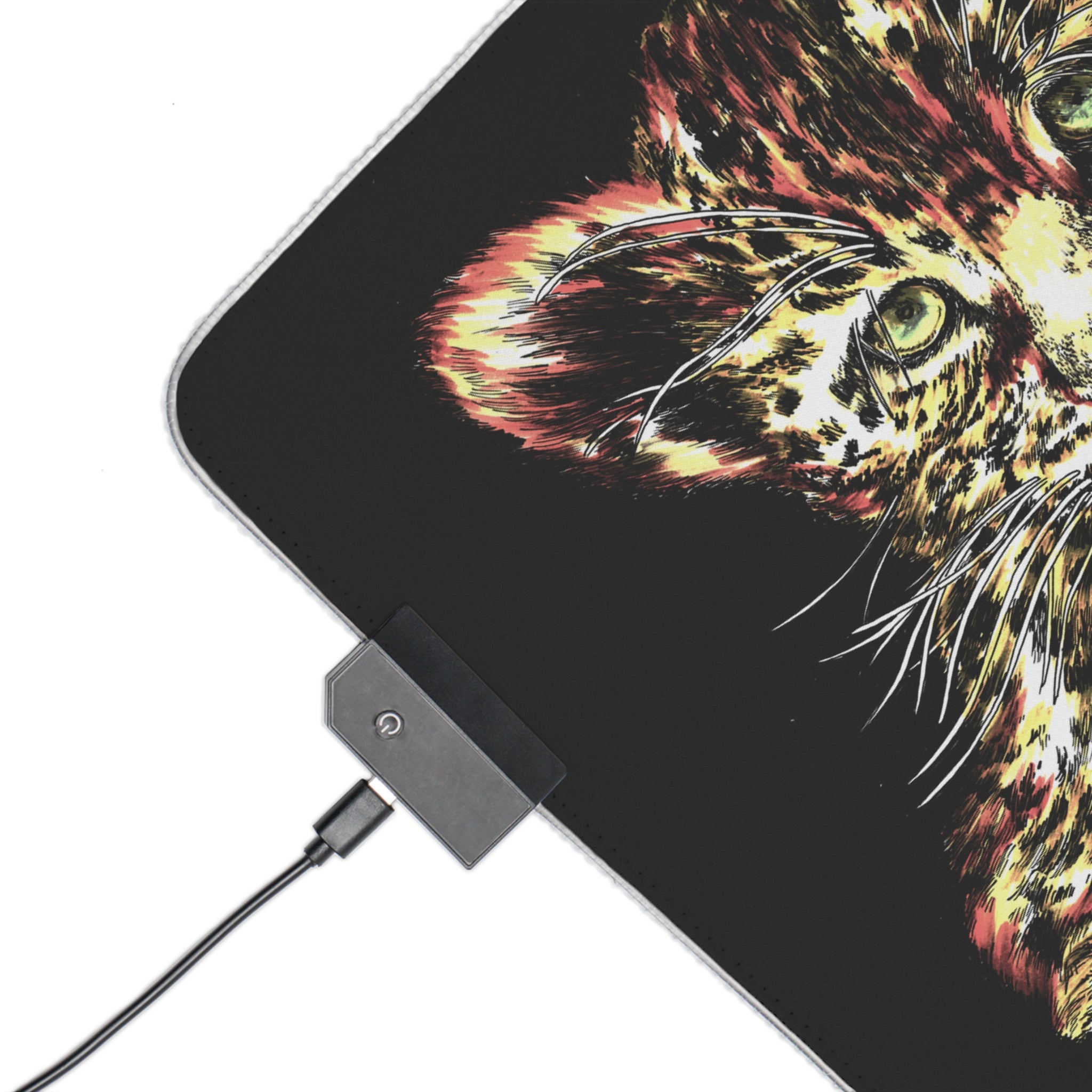LED Gaming Mouse Pad with Leopard Design