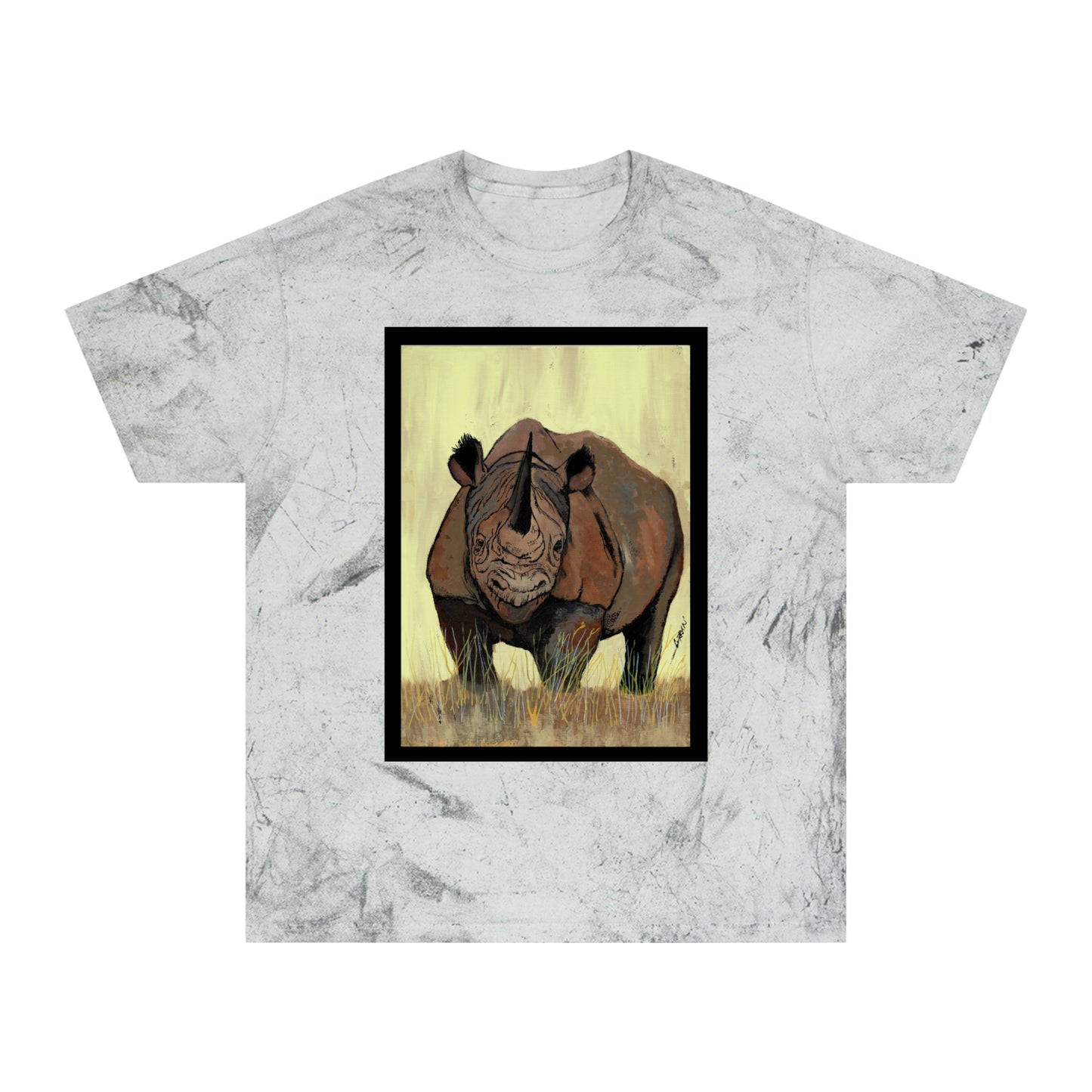Color Blast Rhino Unisex T Shirt Hand Painted Art