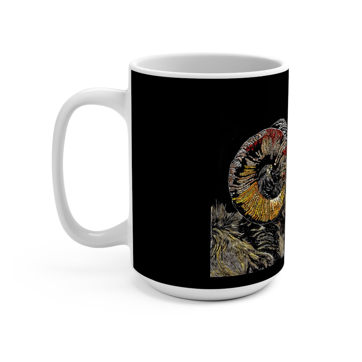 Ram Mug 15oz - Unique Art for Animal Lovers