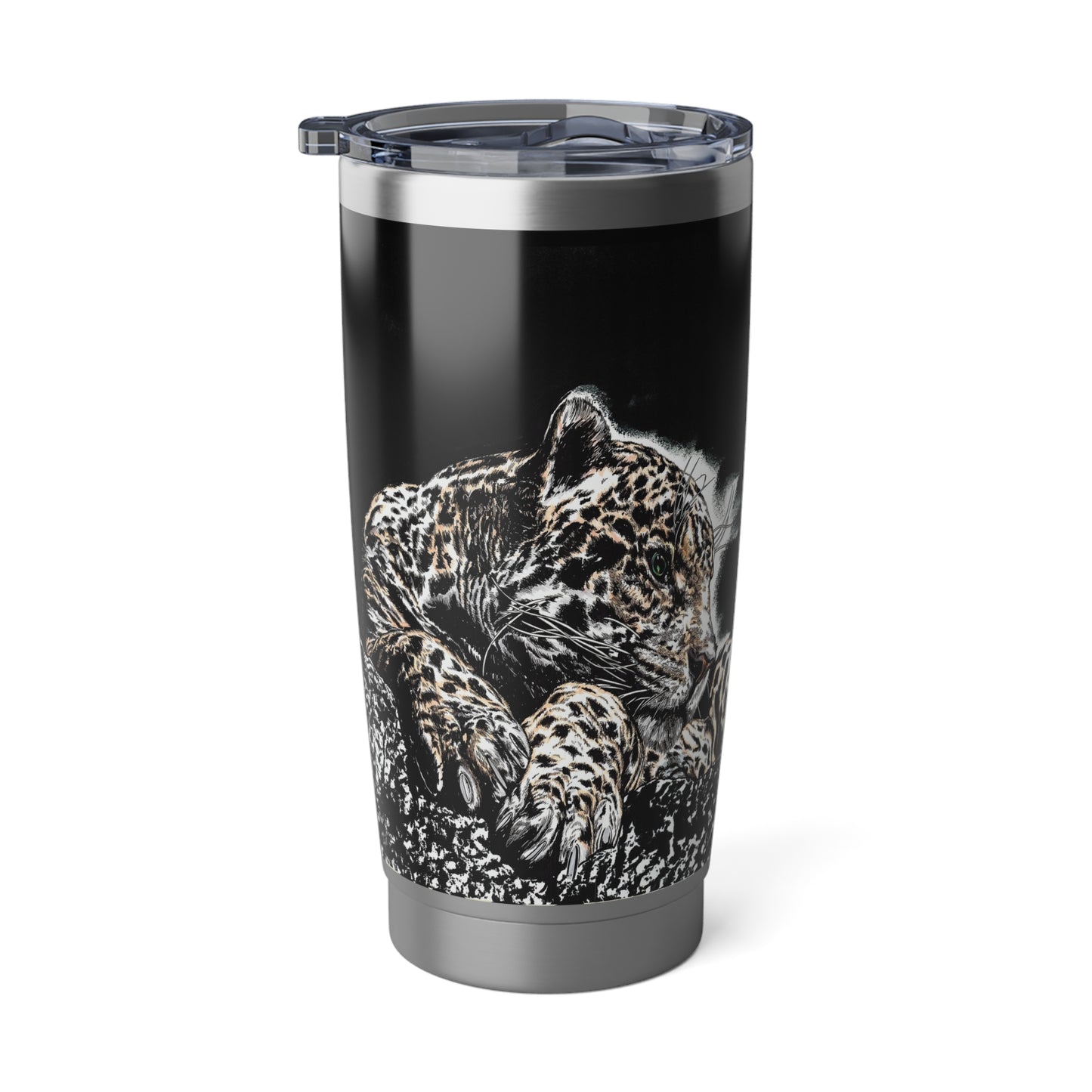 Leopard Wall Art 20oz Tumbler, Original Hand Drawn Mug, Travel Cup, Gift for Her/Him, Coffee Thermos, Stainless Steel Insulated Bottle