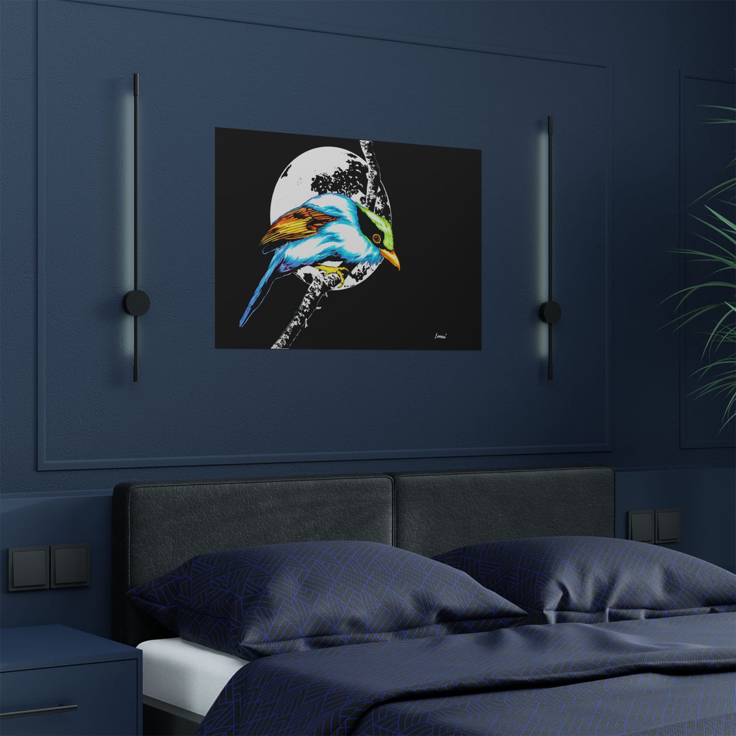 Vibrant Bird Satin Poster - 300gsm Wall Art Print for Nature Lovers