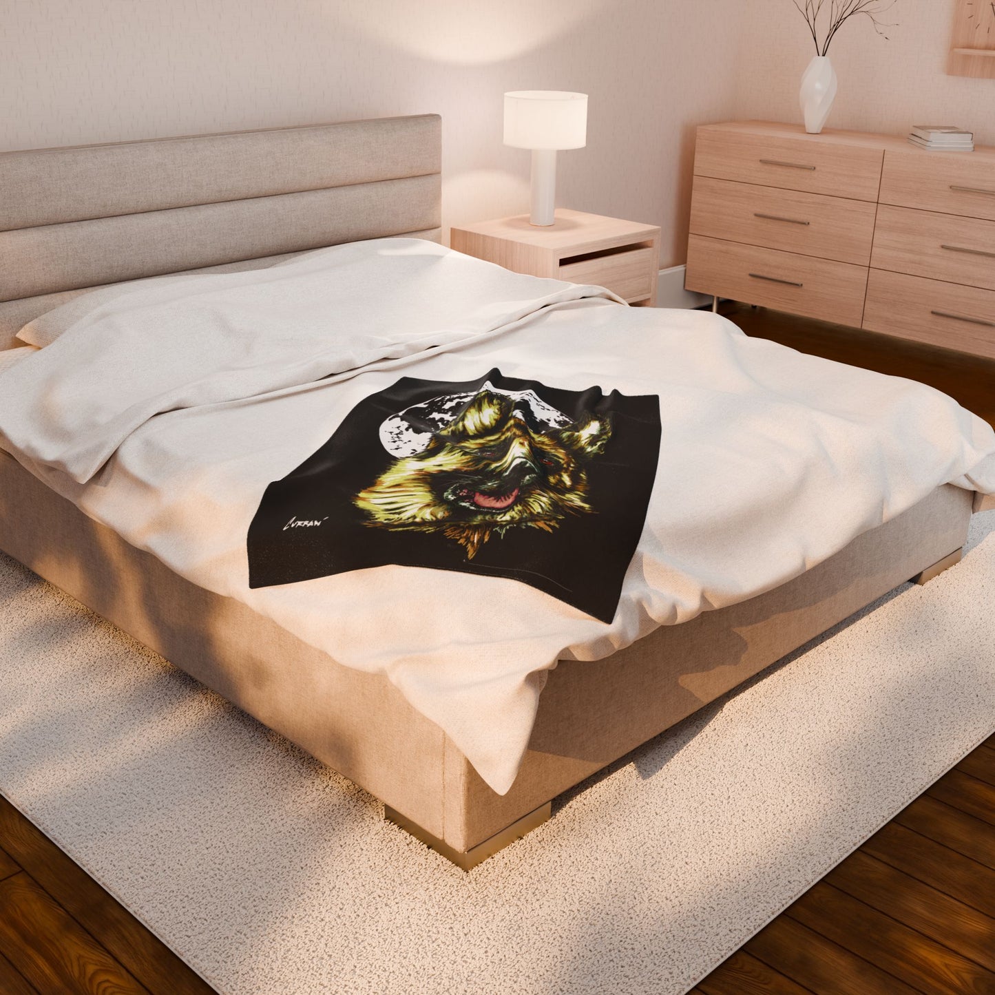 Cozy German Shepherd Velveteen Plush Blanket Designed Gift
