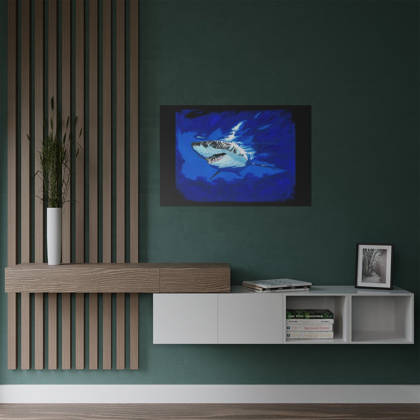Ocean Adventure Shark Satin Poster (300gsm) - Vibrant Wall Art for Marine Life Lovers