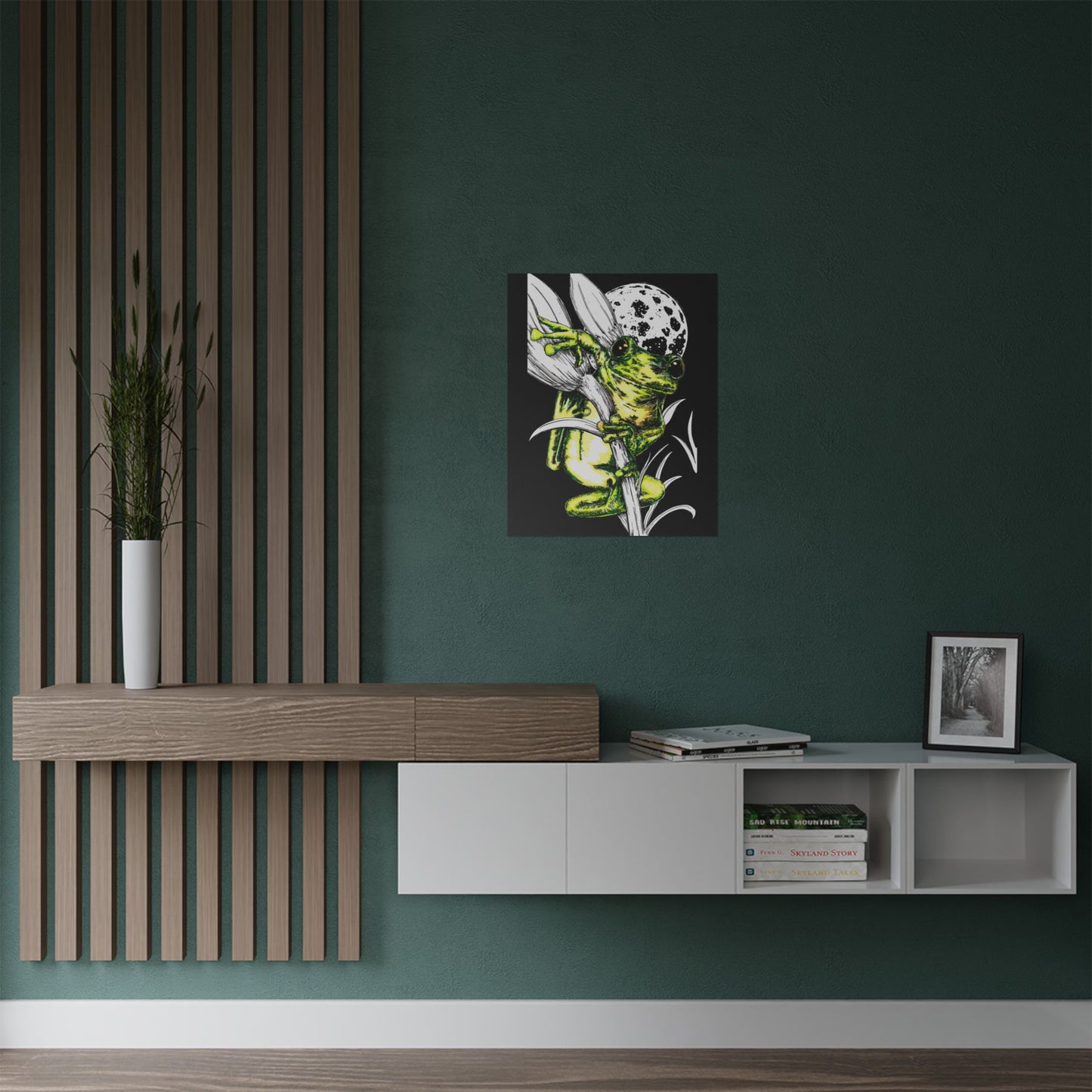 Whimsical Frog Satin Poster - Vibrant Wall Art for Nature Lovers