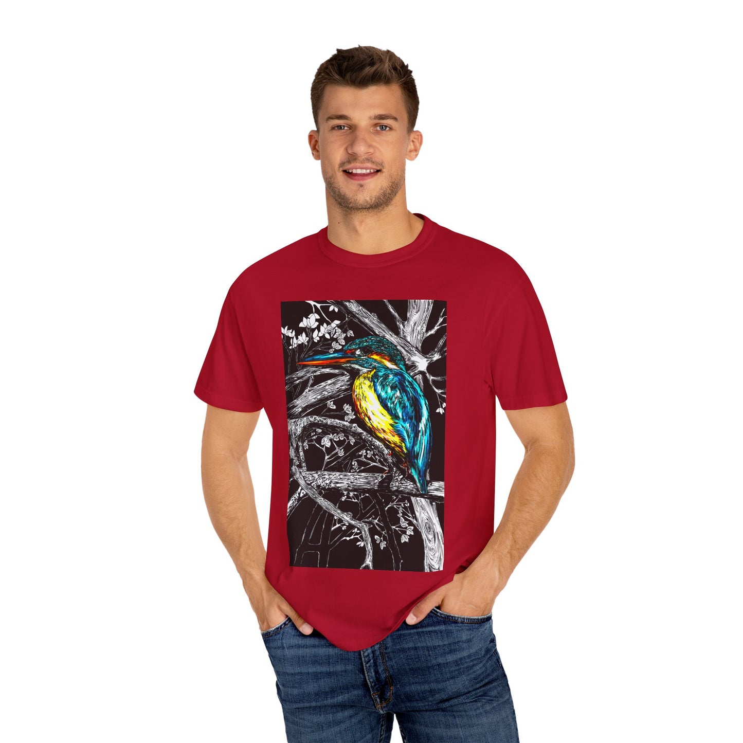 Vibrant Kingfisher Graphic Unisex T-Shirt - Nature Lover's Tee