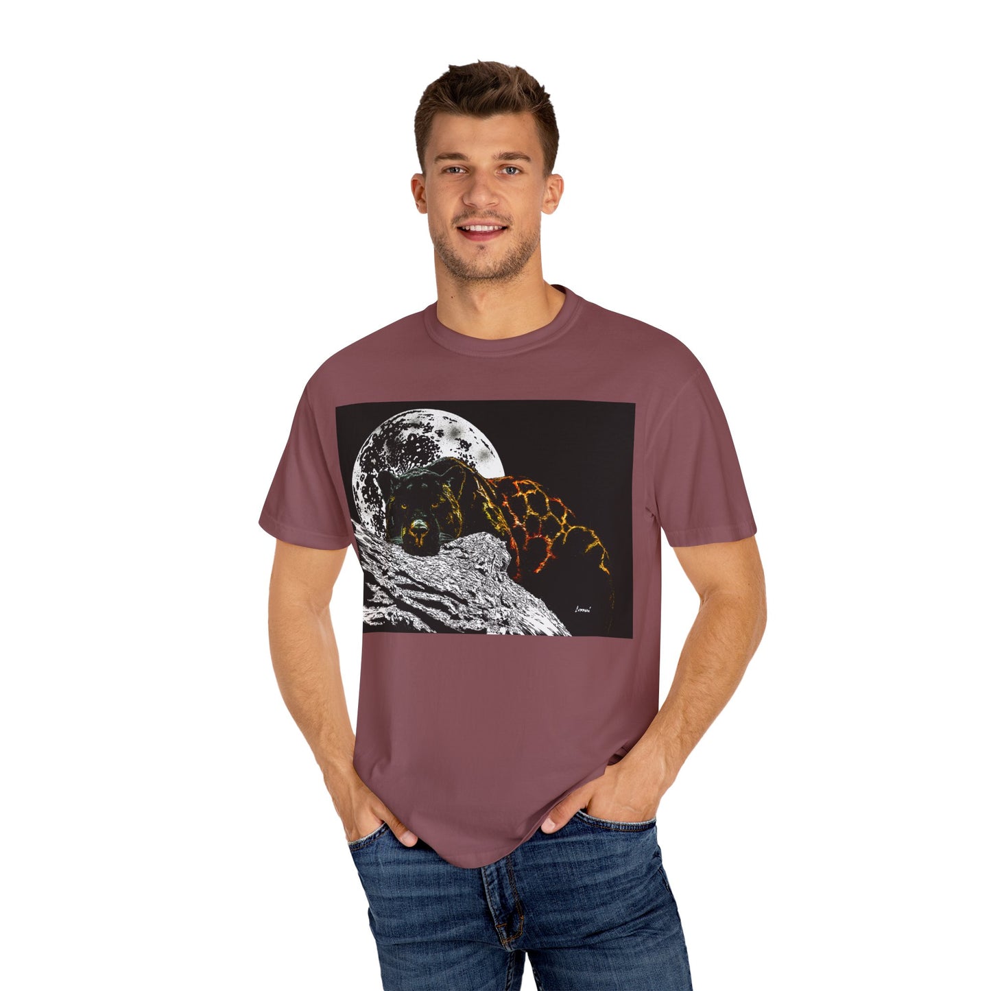 Moonlit Panther Unisex T-Shirt - Garment-Dyed Animal Tee