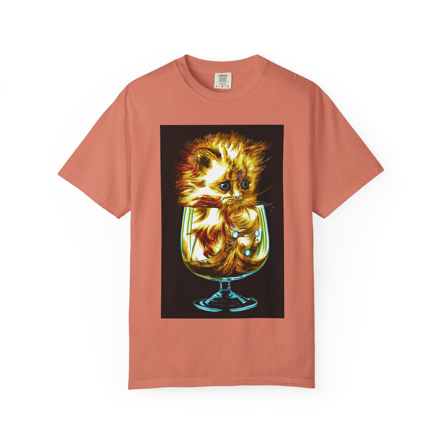 Kitten in a Glass Unisex T-shirt - Hand Drawn Art