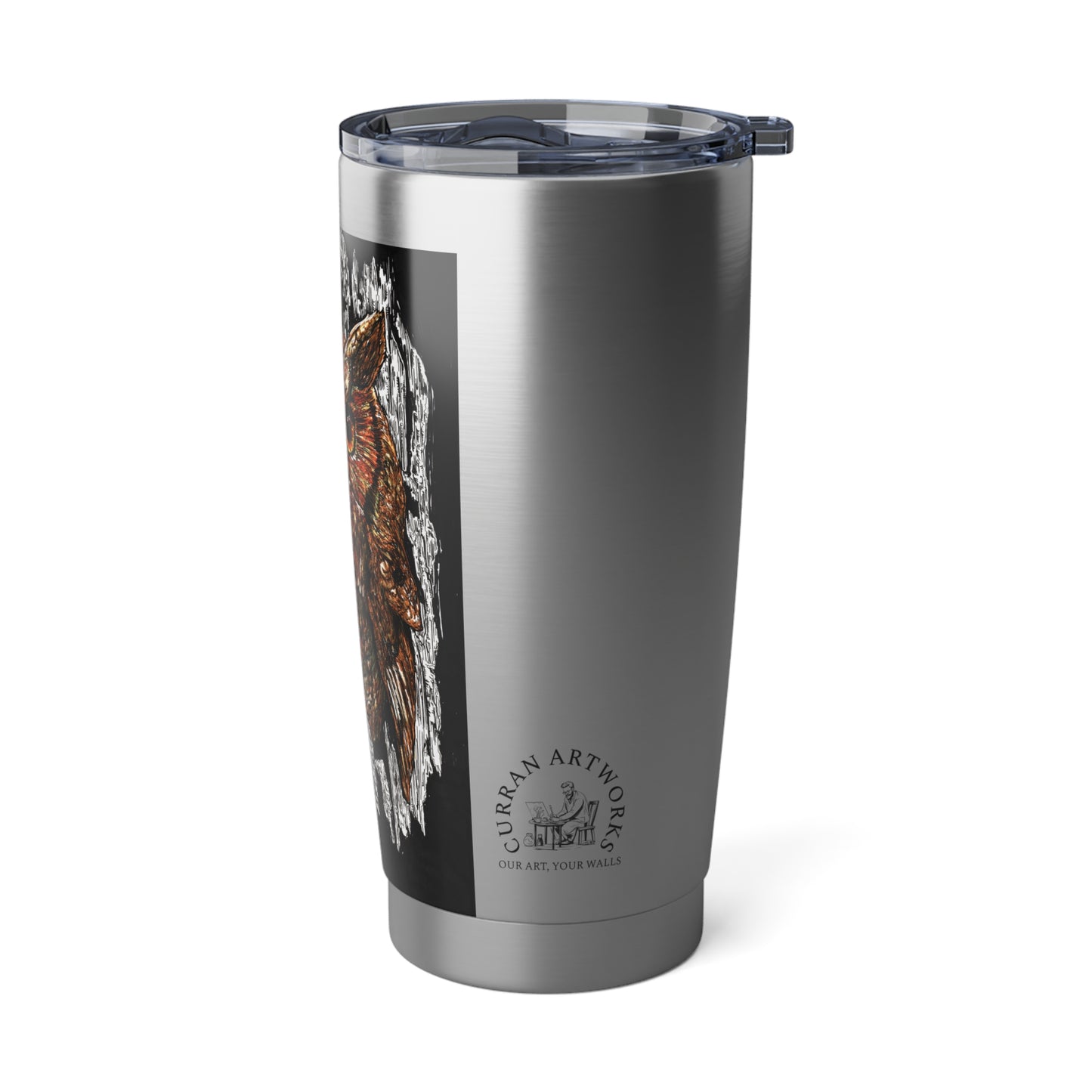 Owl Travel Mug, Owl Coffee Cup, Owl Lover Gift, Handmade Owl Mug, Owl Art Tumbler, Unique Owl Mug, Owl Themed Gift, Owl Insulated Cup