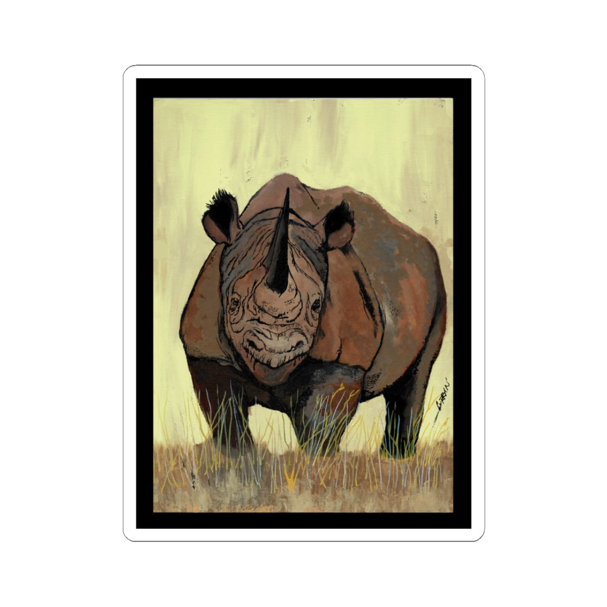 Rhynoceros Kiss-Cut Stickers | Wildlife Art for Nature Lovers