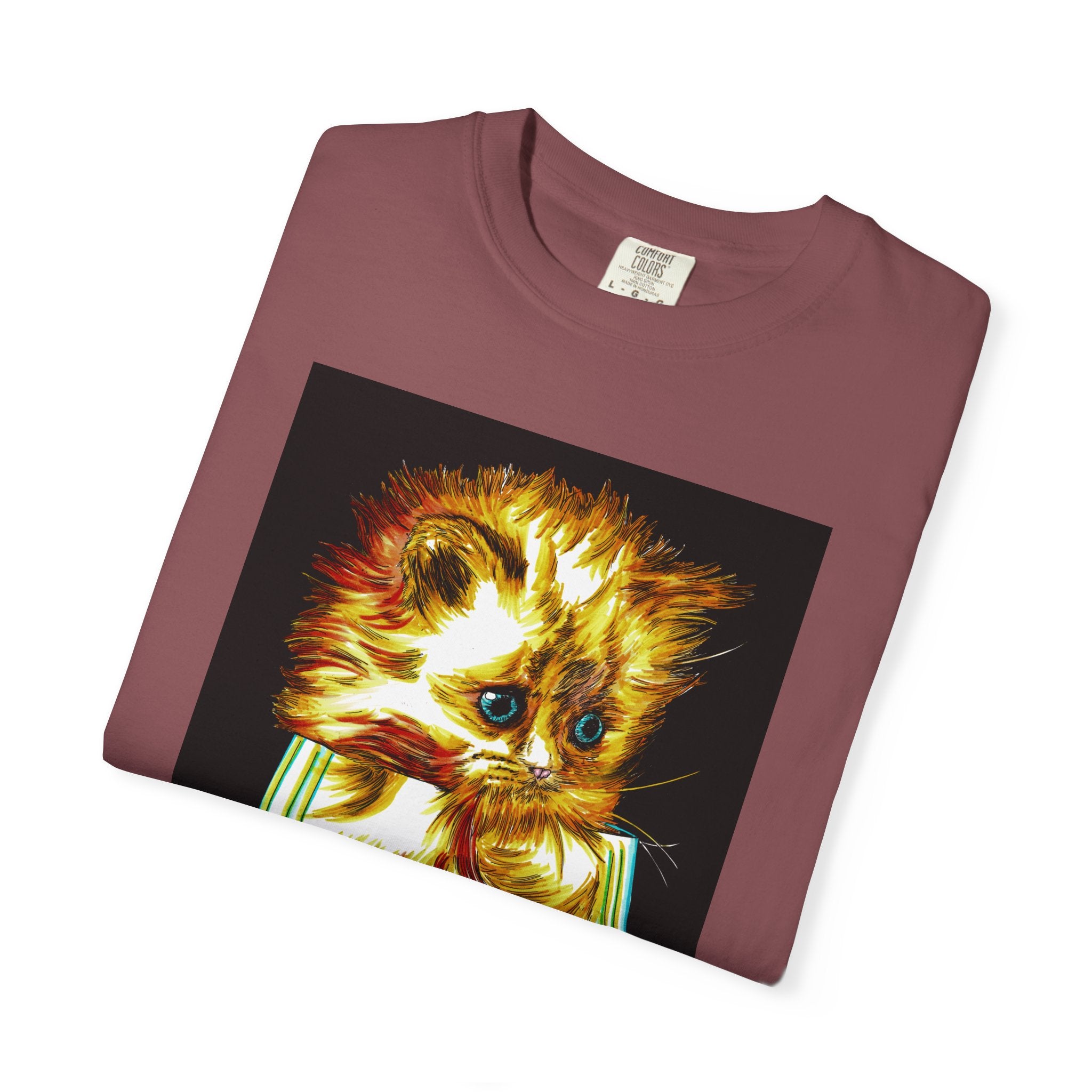 Kitten in a Glass Unisex T-shirt - Hand Drawn Art