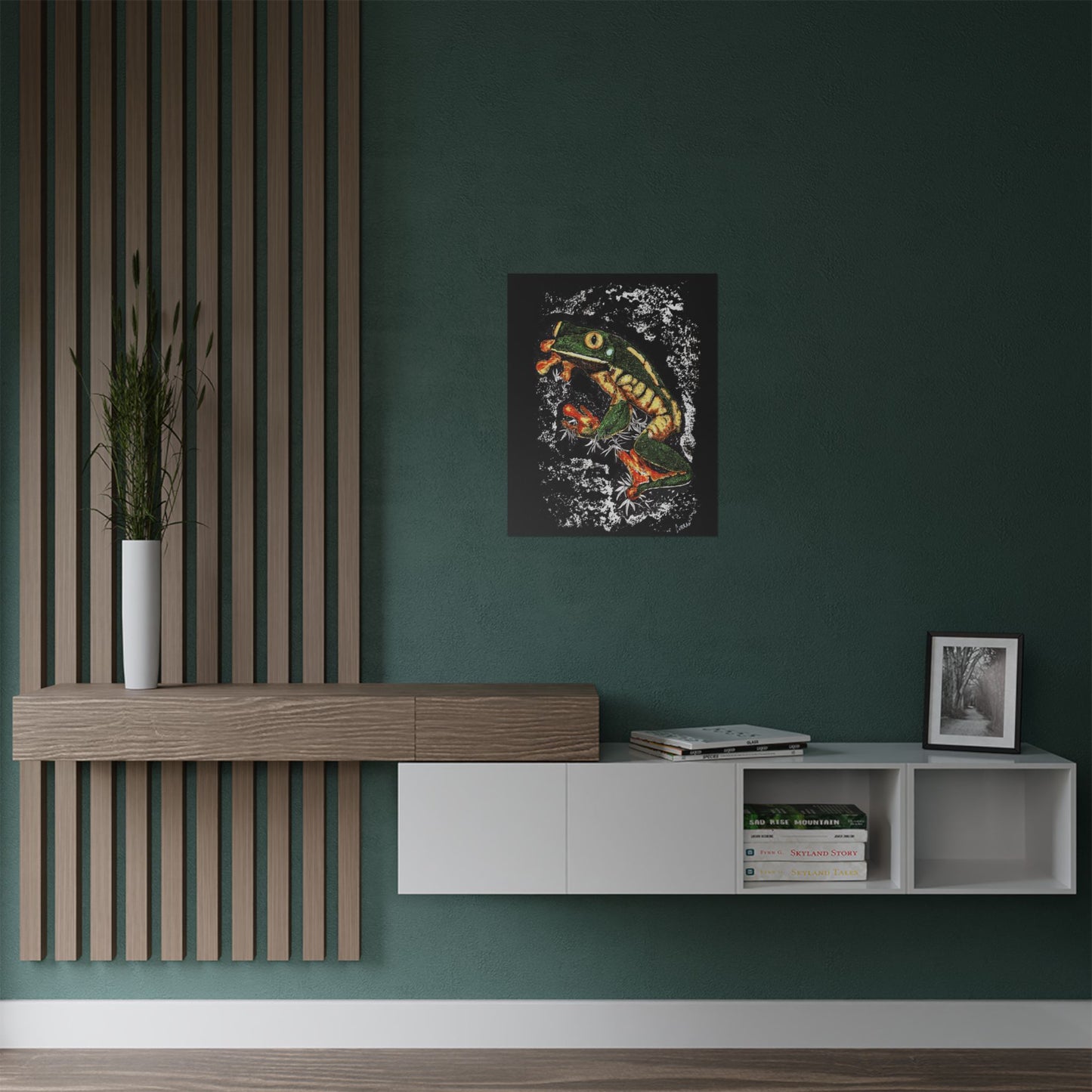 Vibrant Frog Satin Poster - 300gsm Art Print for Nature Lovers