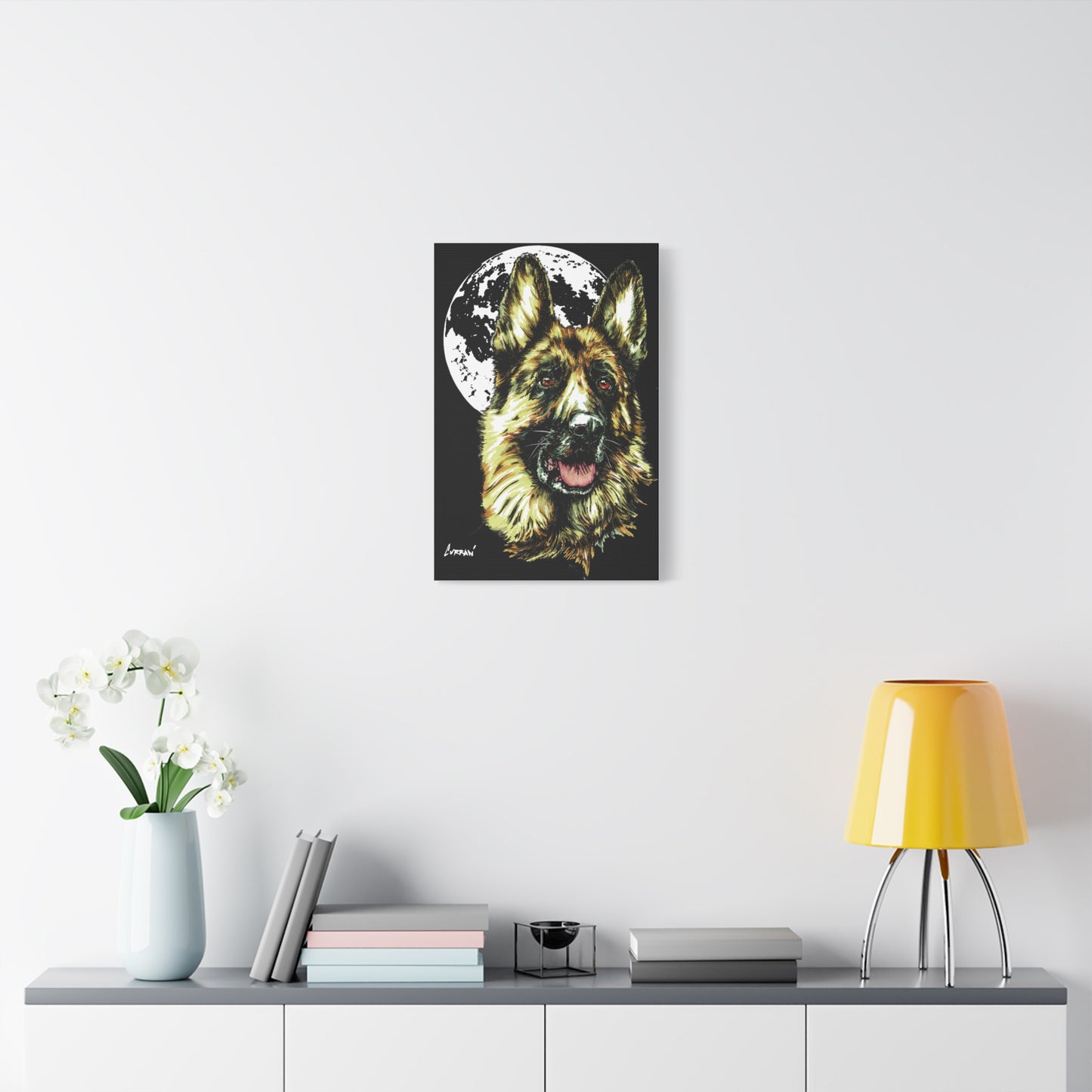 German Shepherd Print, Hand-Drawn Dog Art,