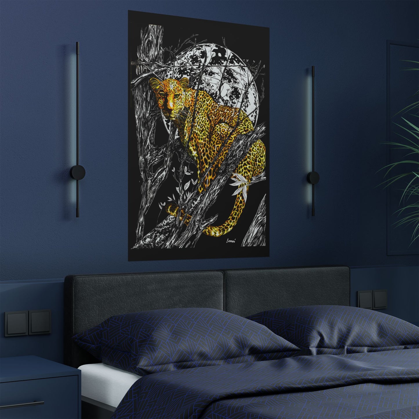 Majestic Leopard Satin Poster - 300gsm Art Print for Home Décor