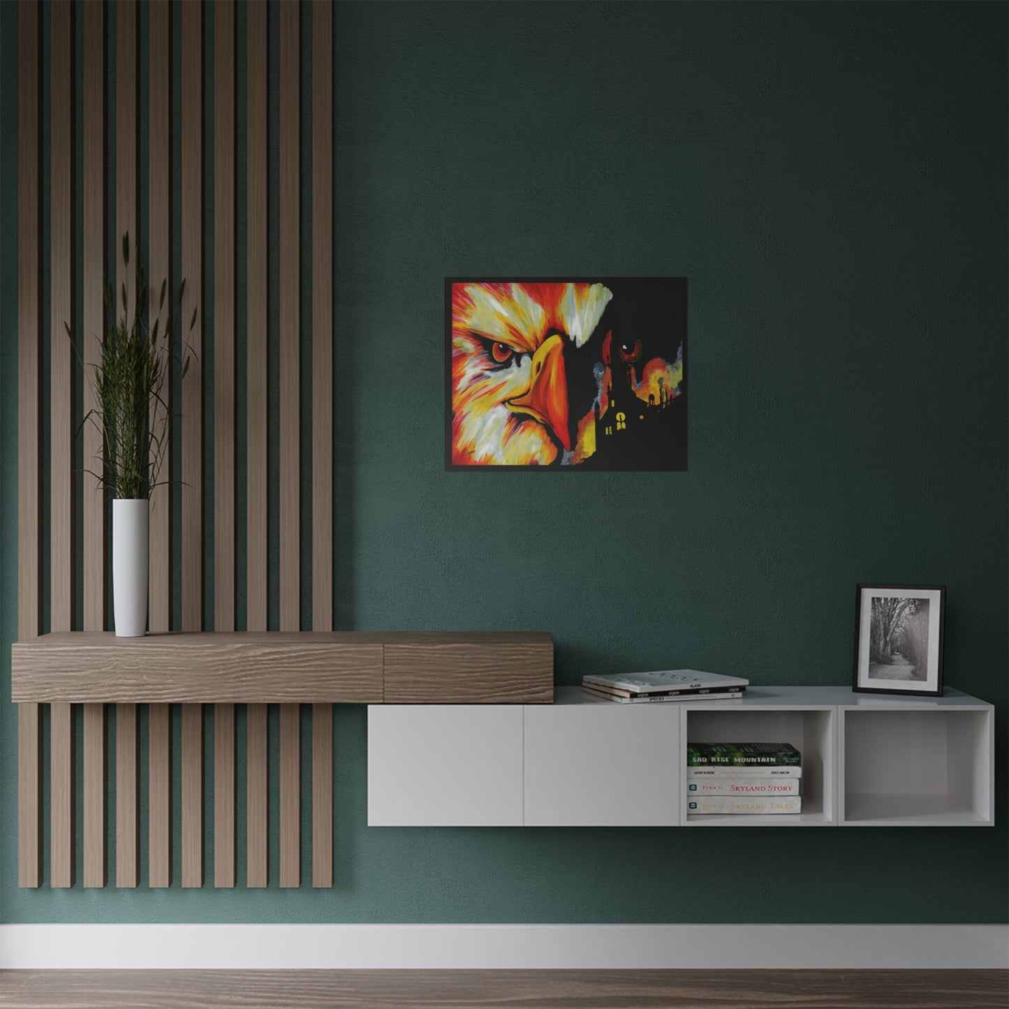 Phoenix Vibrant Satin Poster - Fierce Eagle Artwork