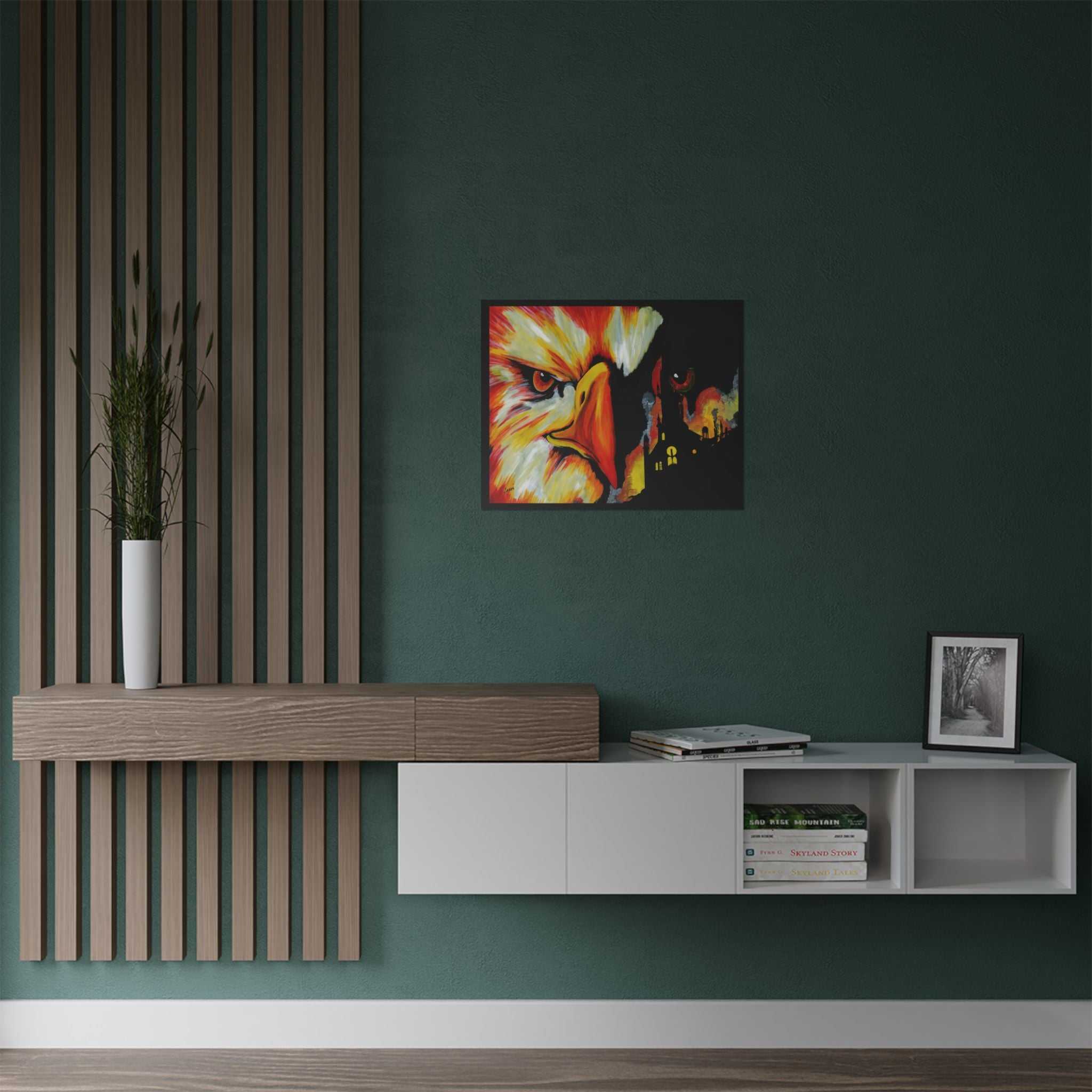 Phoenix Vibrant Satin Poster - Fierce Eagle Artwork