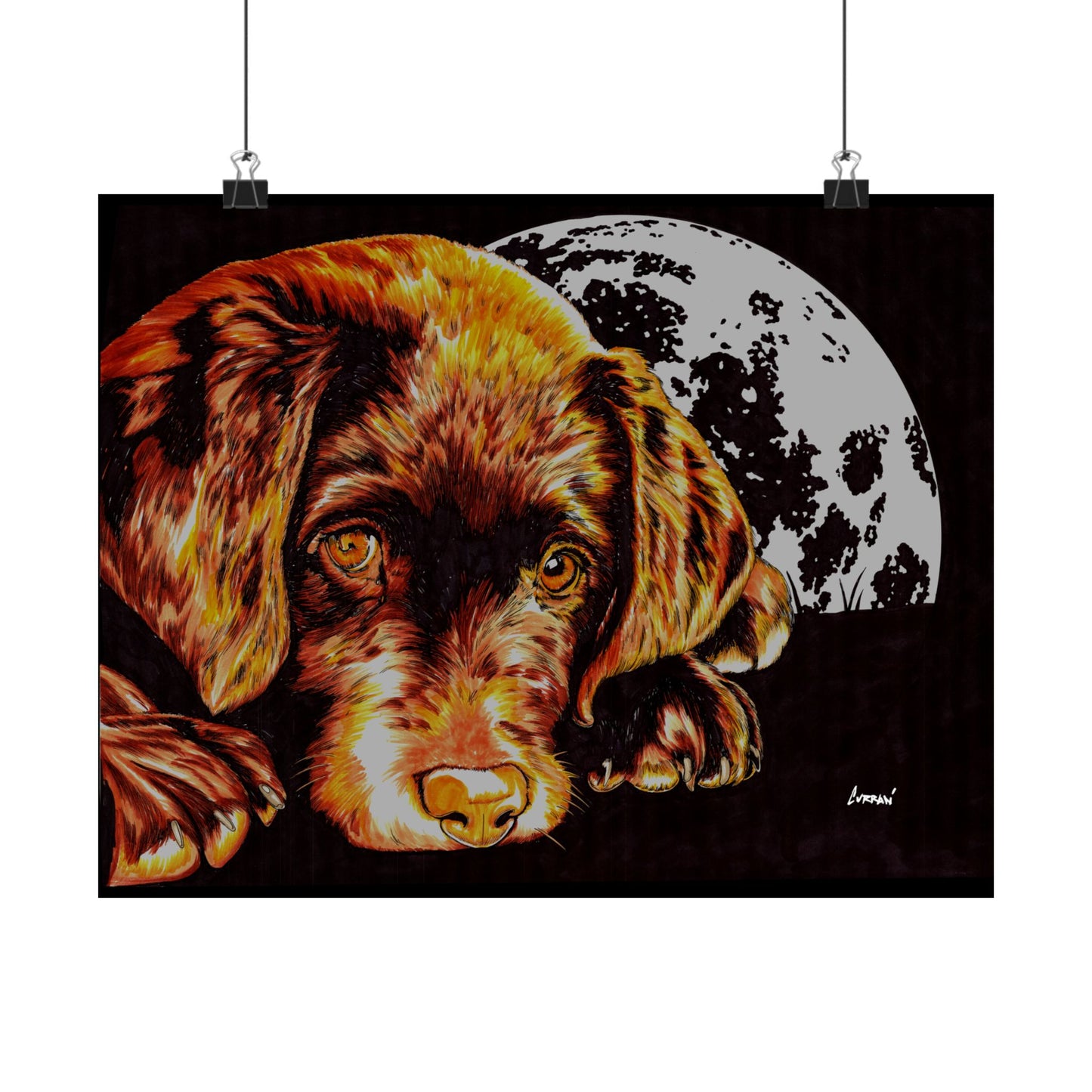 Chocolate Lab Puppy Adorable Dog Satin Poster