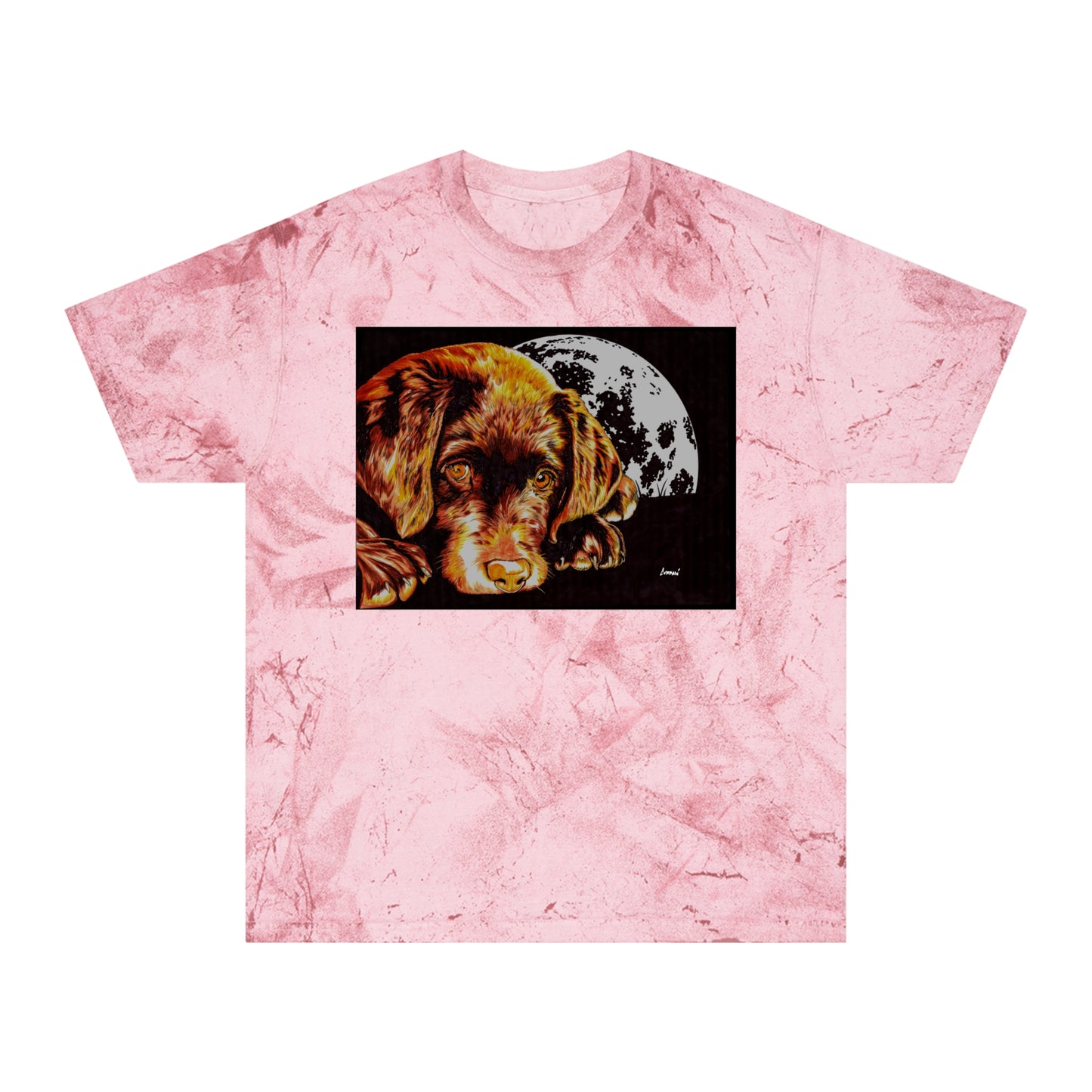 Chocolate Lab Puppy Color Blast T-Shirt - Unisex Artistic Pet Tee