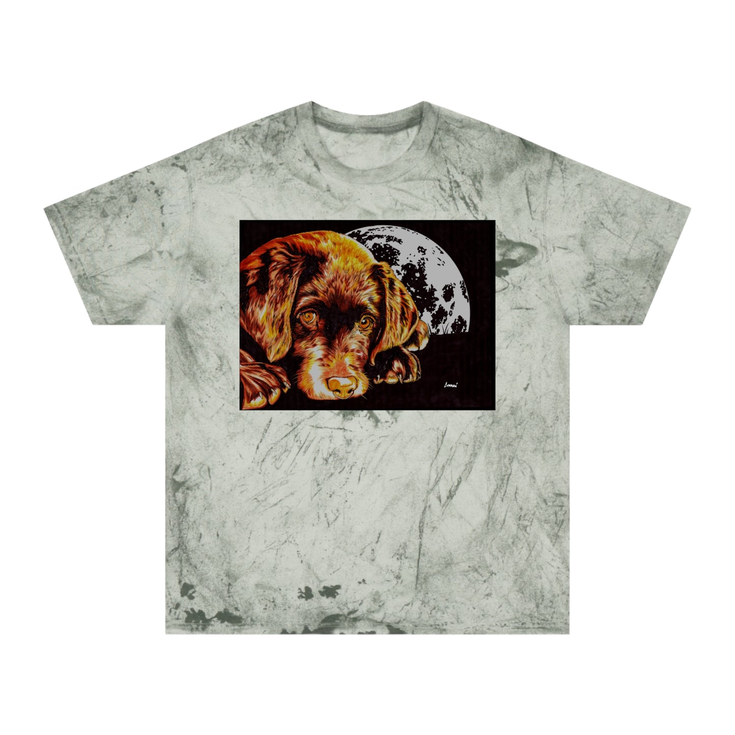 Chocolate Lab Puppy Color Blast T-Shirt - Unisex Artistic Pet Tee