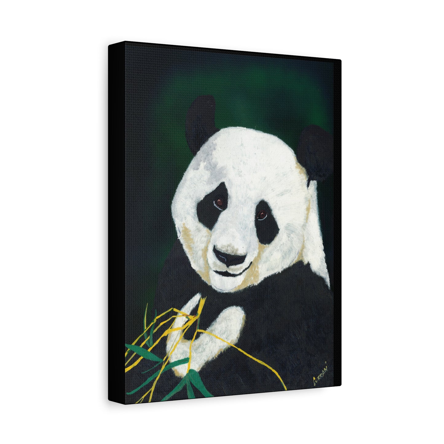 Panda Wall Art, Panda Print, Wildlife Art, Hand-Painted Panda, Nature Wall Decor, Bamboo Forest Art, Animal Lover Gift, Zen Decor. Printed on Matte Canvas, Stretched, 1.25"