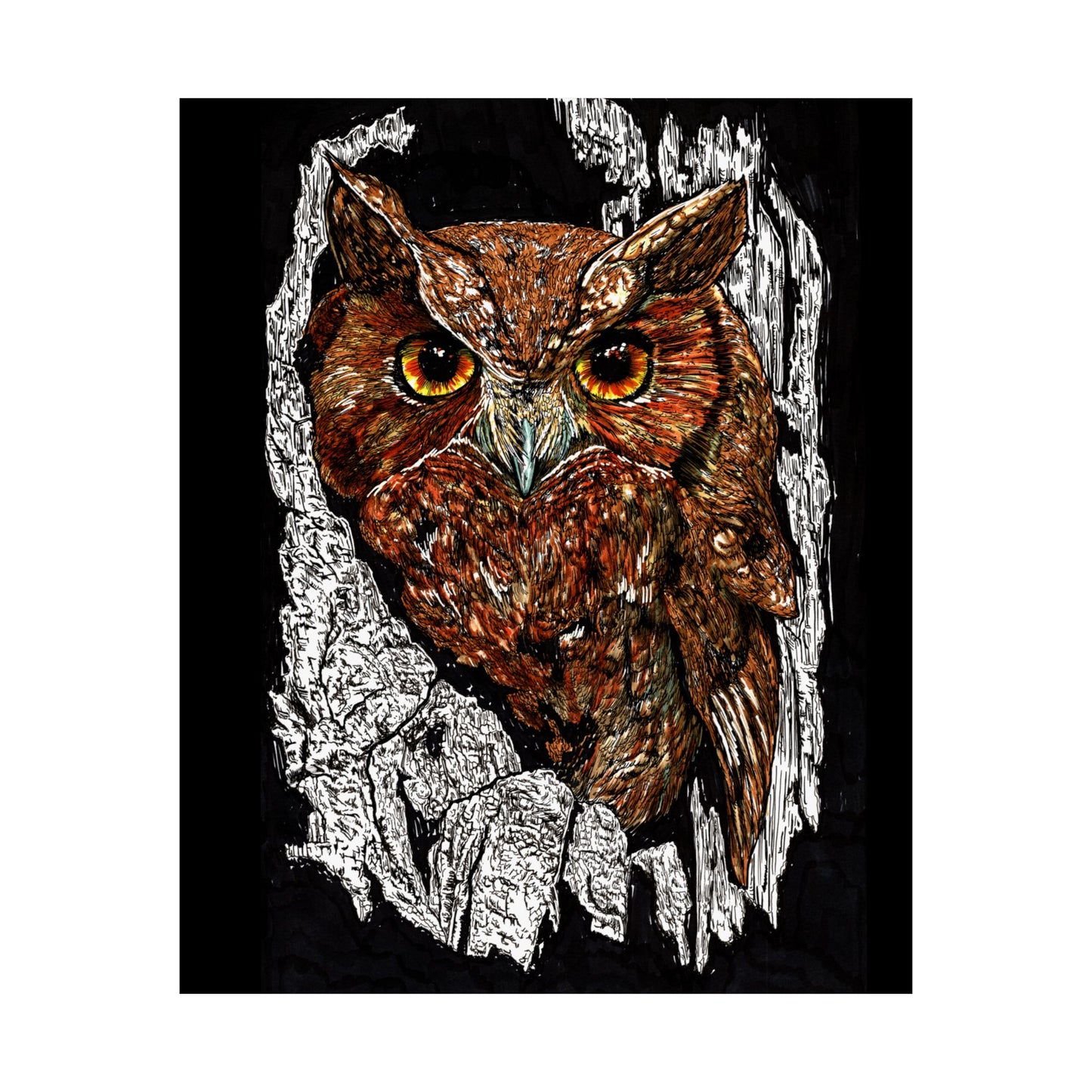Majestic Owl Satin Poster | Home Décor Art Print | Nature Lover Gift