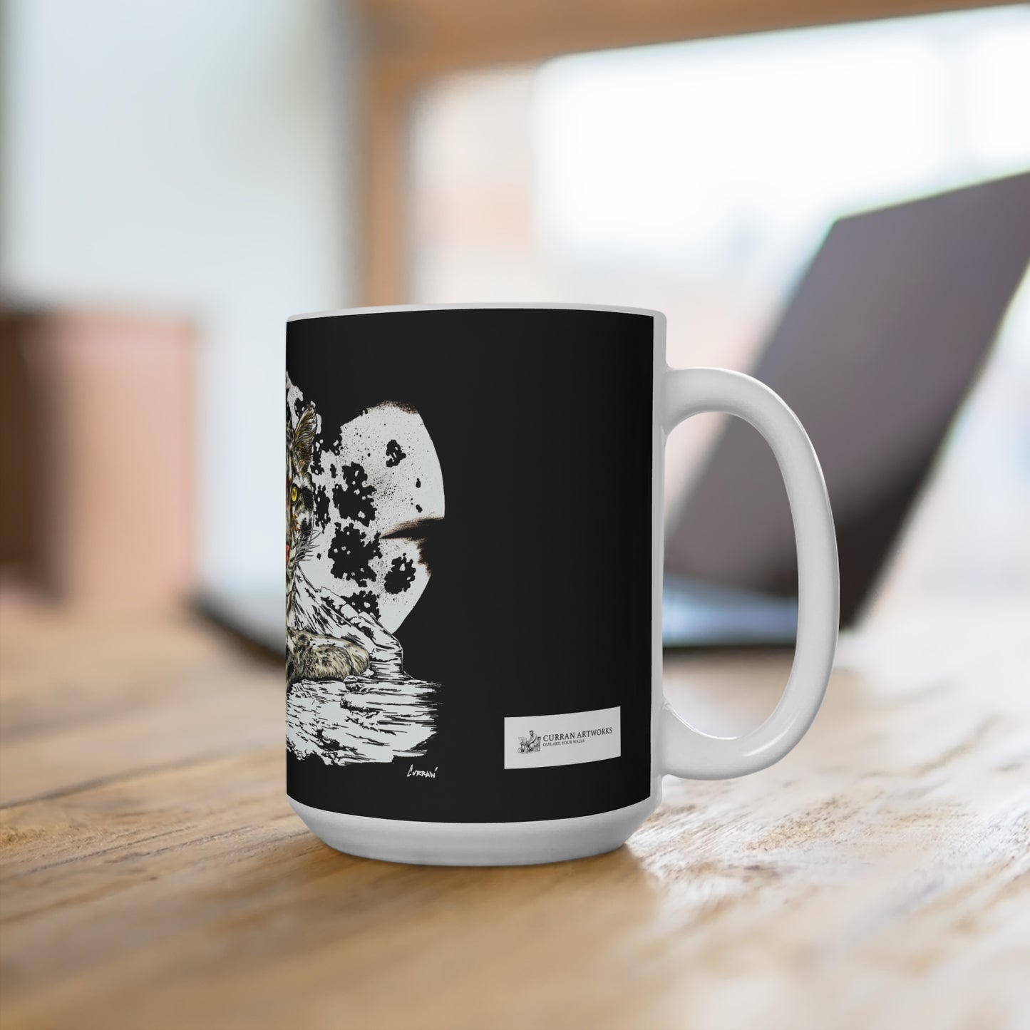 Vibrant Snow Leopard 15oz Mug - Perfect Gift for Animal Lovers