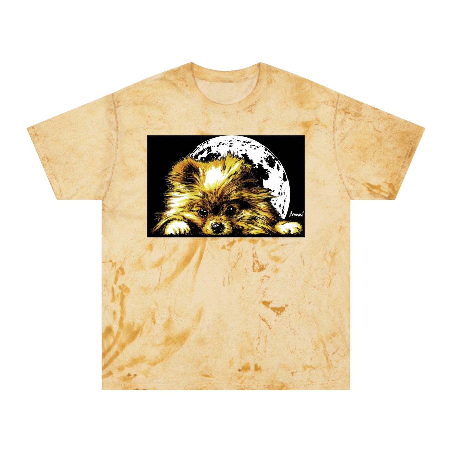 Color Blast T-Shirt with Dog Design - Unisex Moonlit Pet Tee
