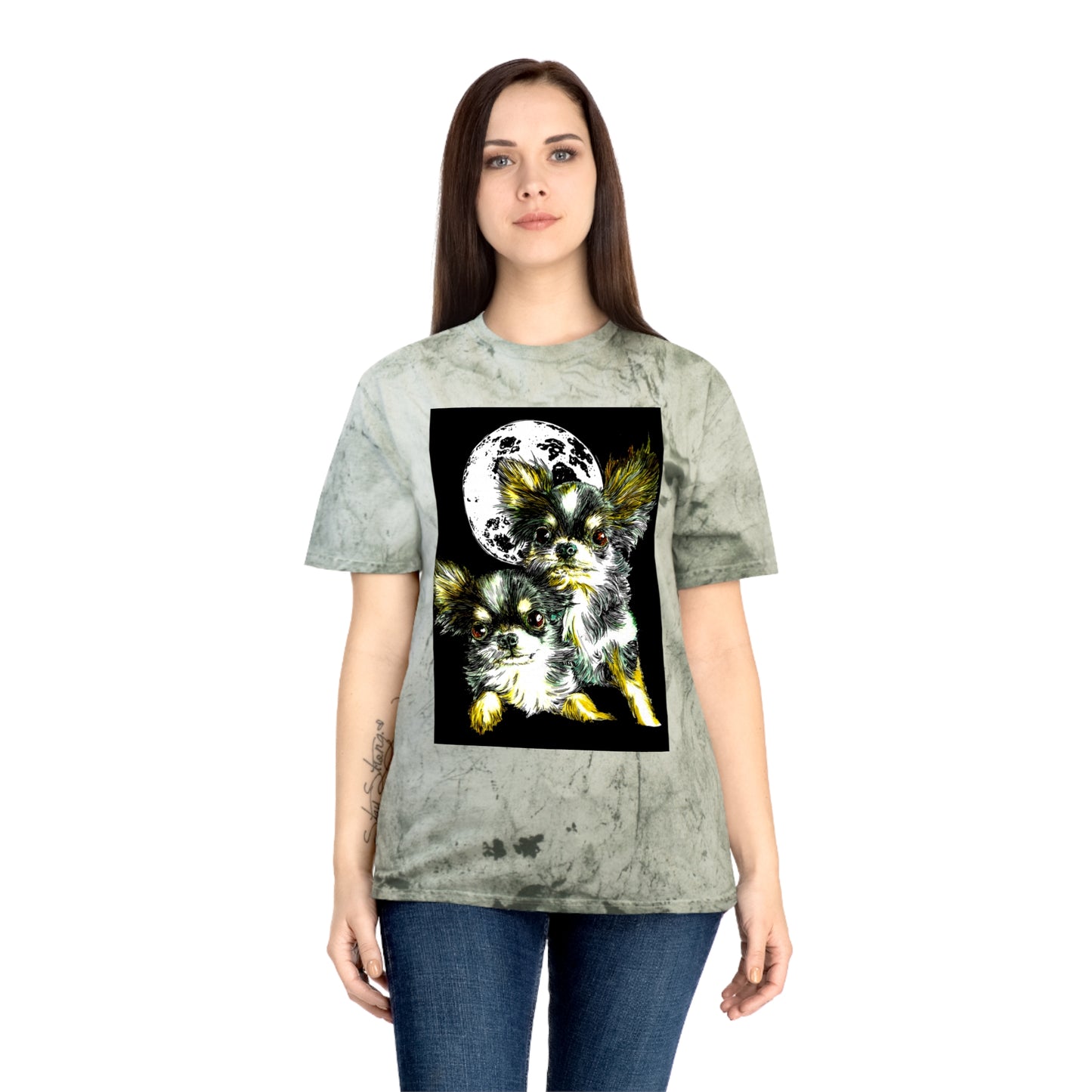 Chihuahua Unisex Color Blast T-Shirt - Moonlit Night Design
