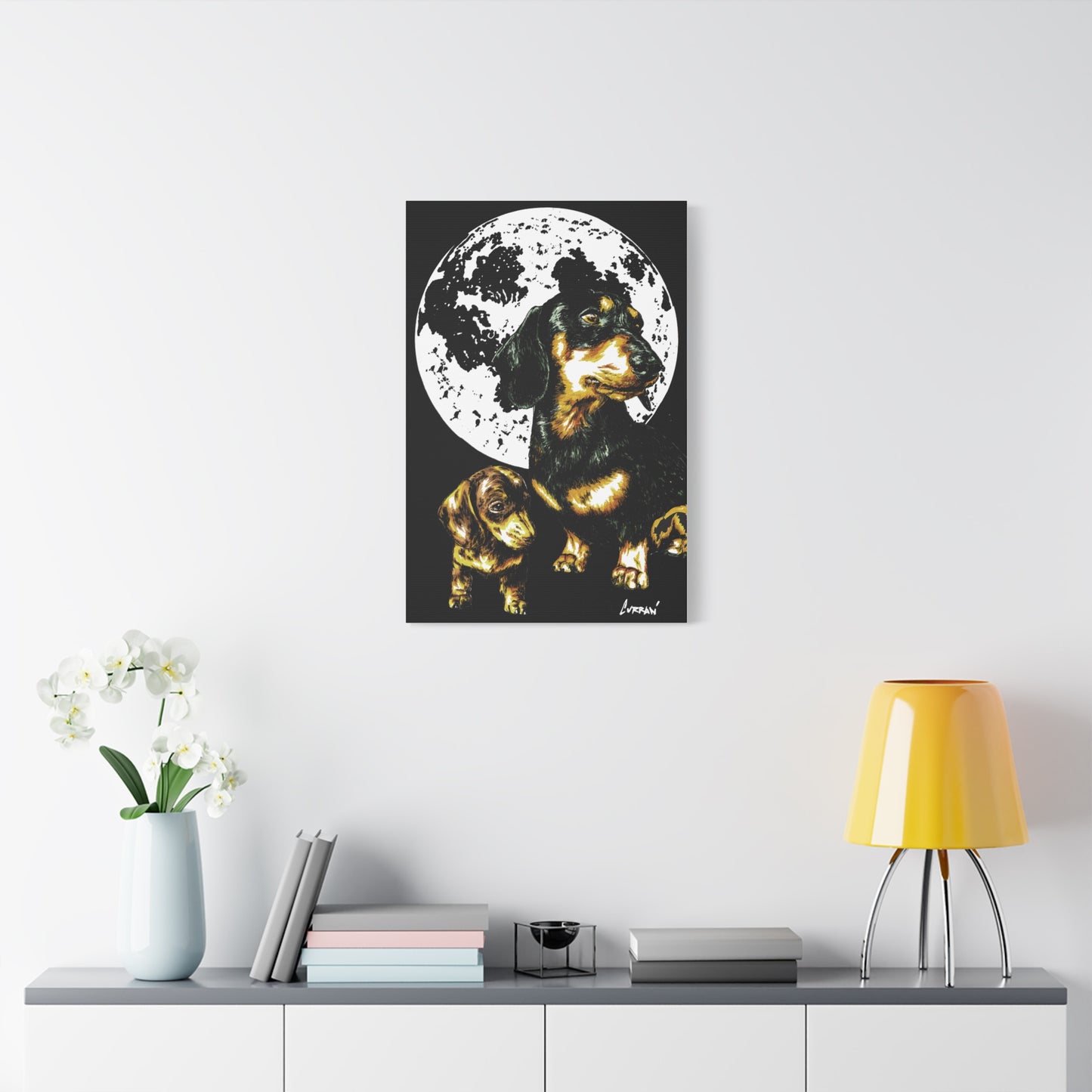 Dachshund Canvas Print of the Original, hand drawn wall art
