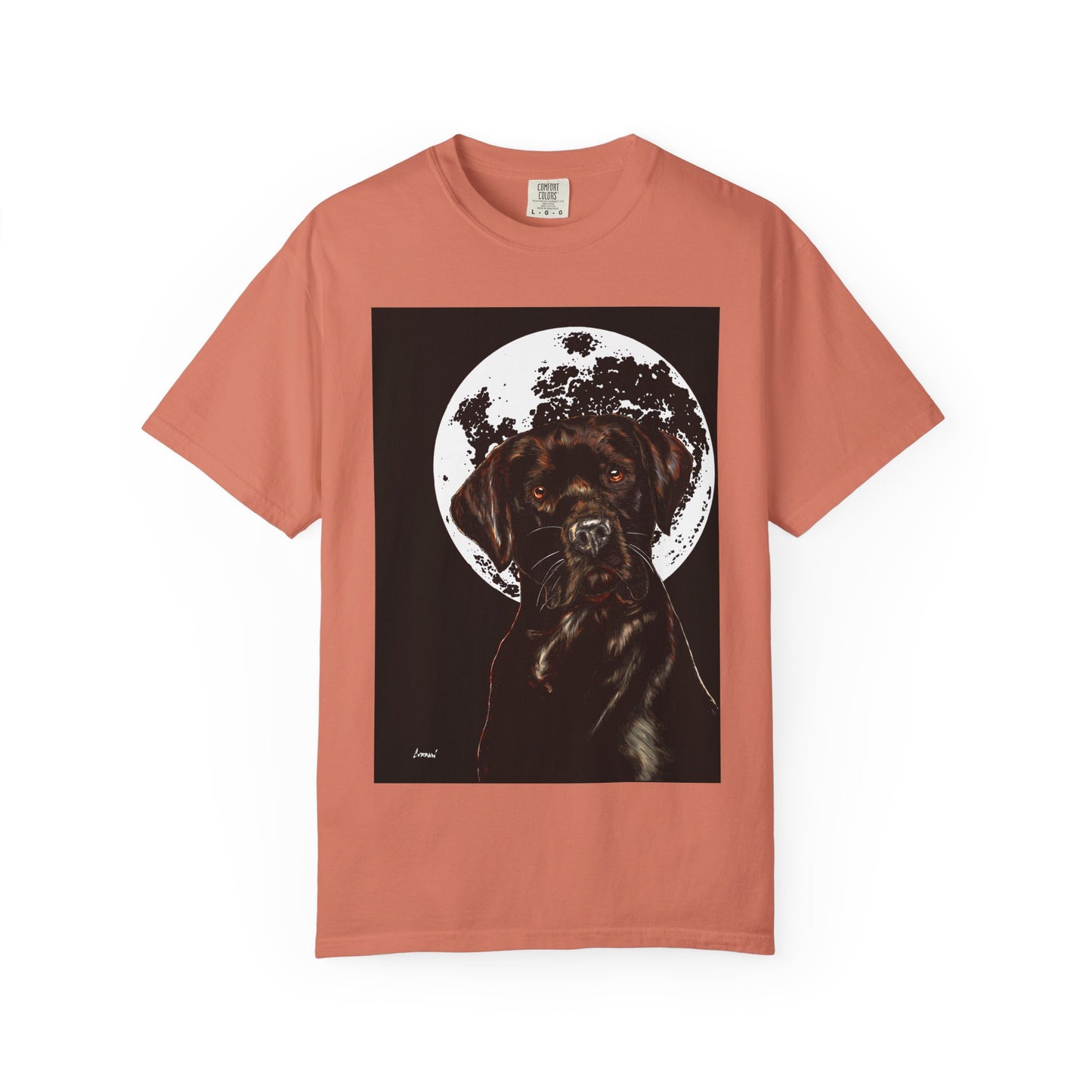 Moonlit Chocolate Lab Unisex Garment-Dyed T-Shirt
