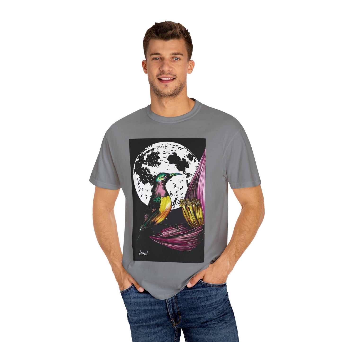 Moonlit Hummingbird Unisex T-Shirt - Vibrant Nature Design
