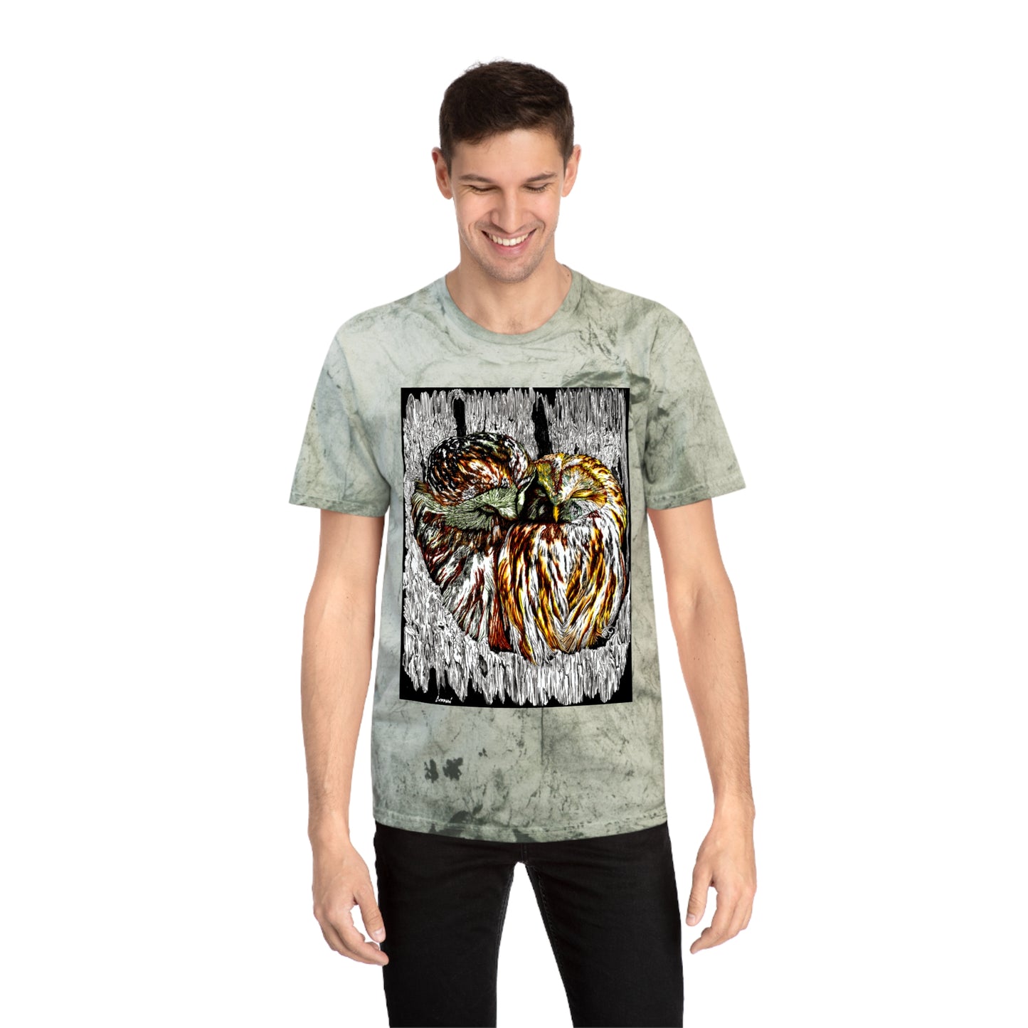 Two Owls in a Tree T-Shirt Original Hand Drawn Art